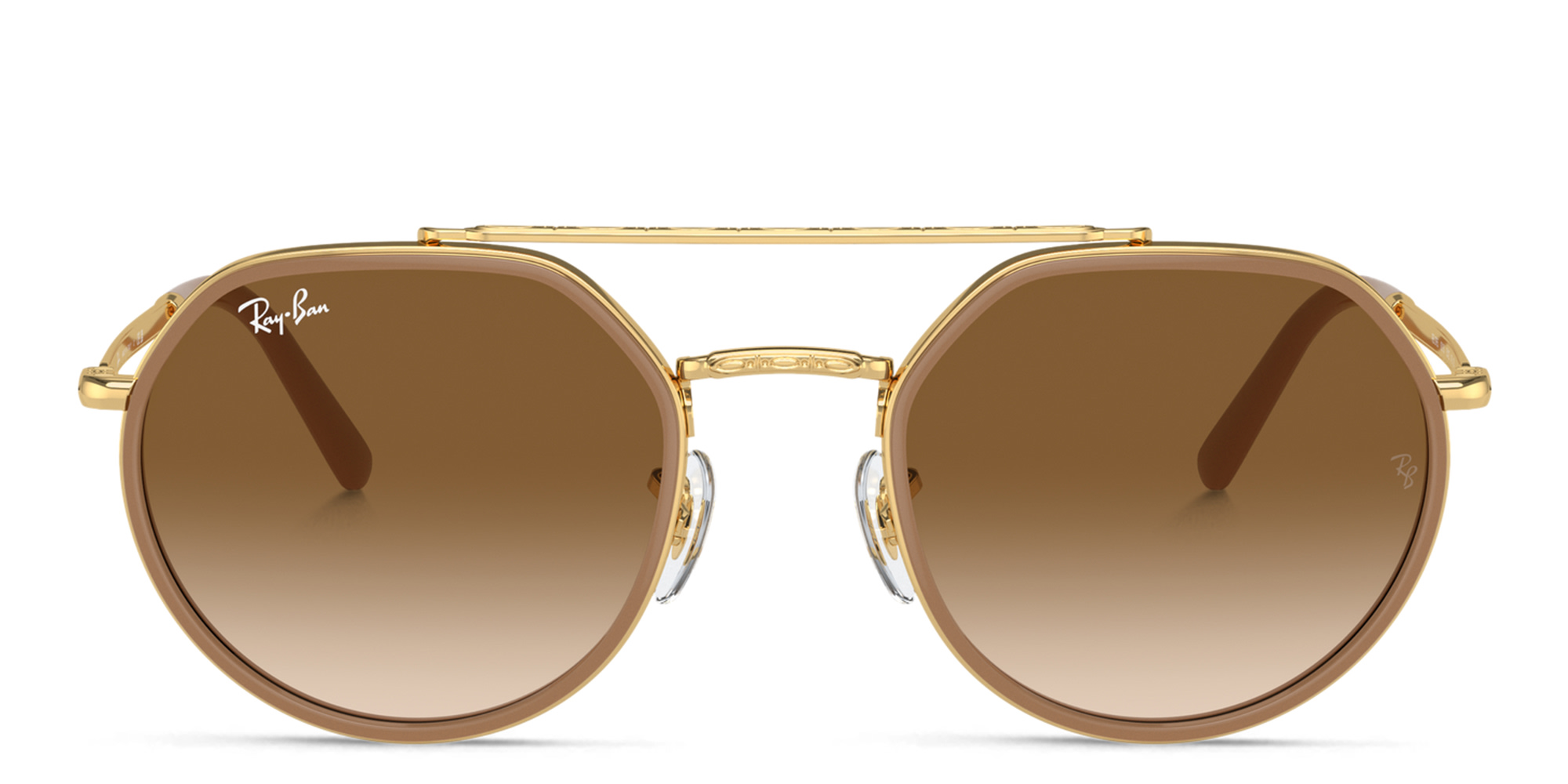 Shop Ray-Ban Unisex Irregular Sunglasses in Gold online.