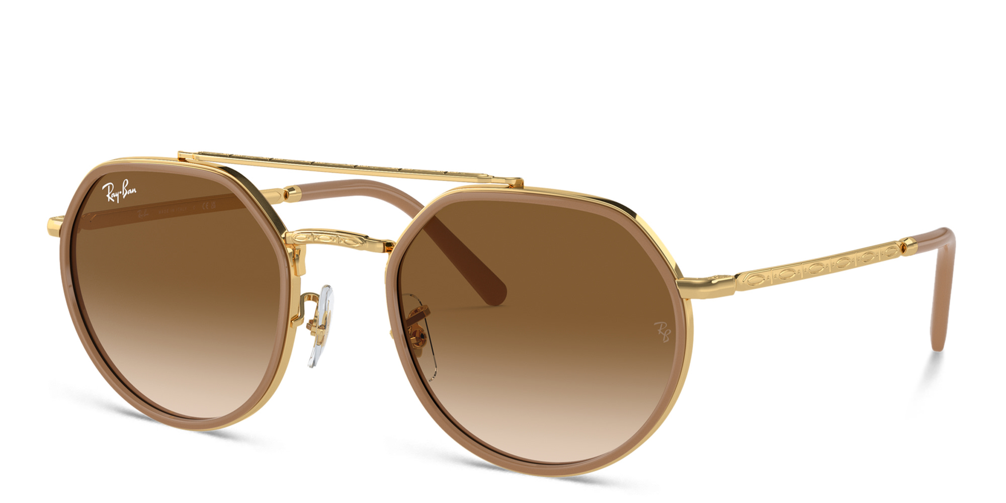 Shop Ray-Ban Unisex Irregular Sunglasses in Gold online.