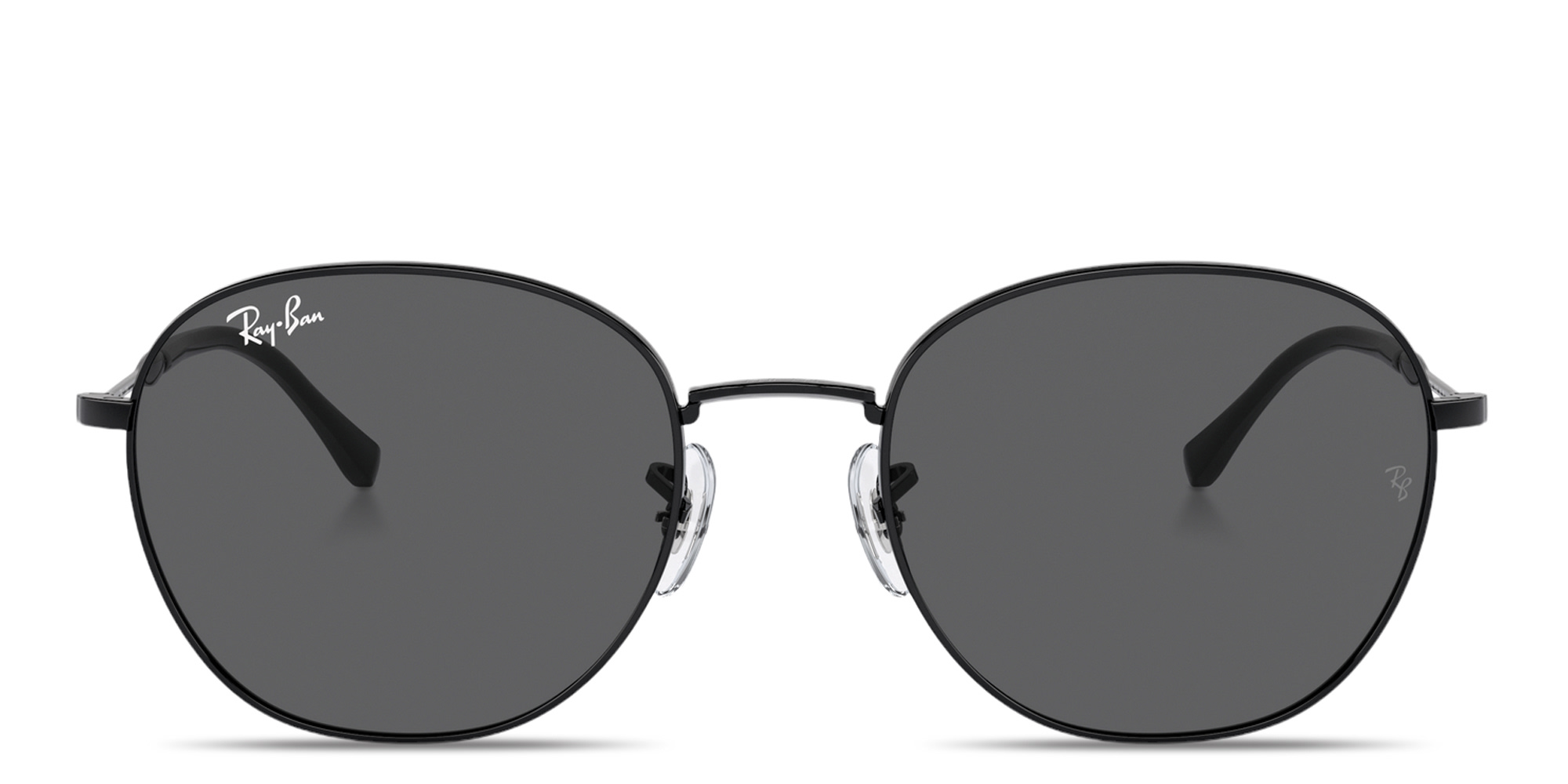 Shop Ray-Ban Logo-Engraved Unisex Panthos Sunglasses in Black online.