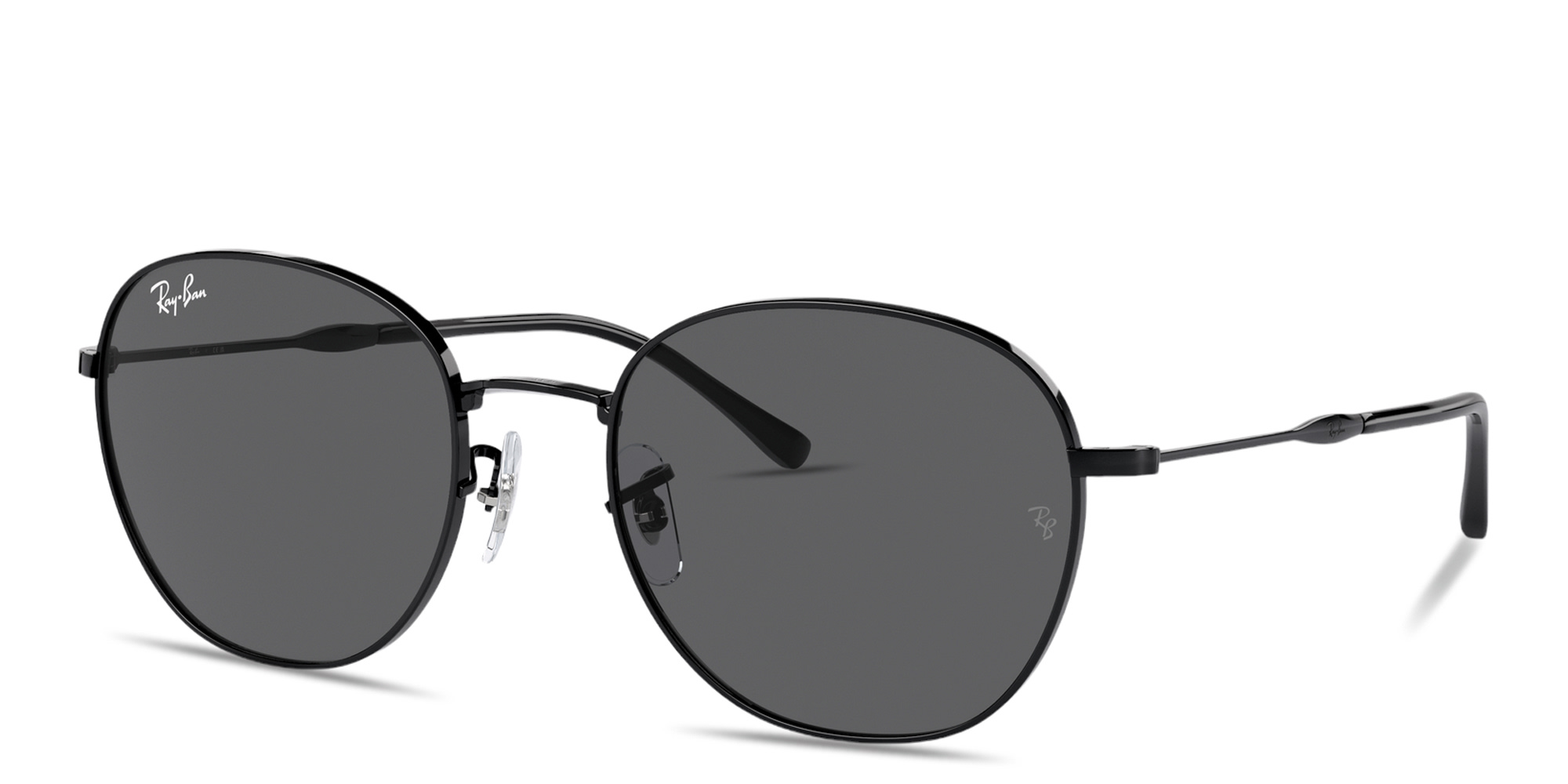 Shop Ray-Ban Logo-Engraved Unisex Panthos Sunglasses in Black online.