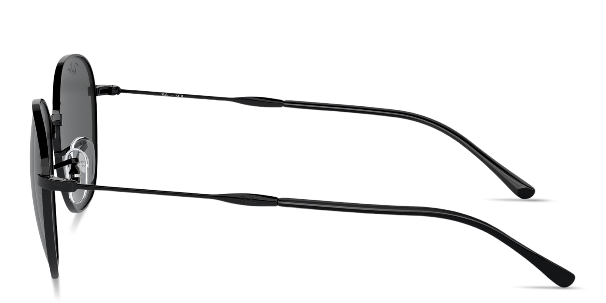 Shop Ray-Ban Logo-Engraved Unisex Panthos Sunglasses in Black online.