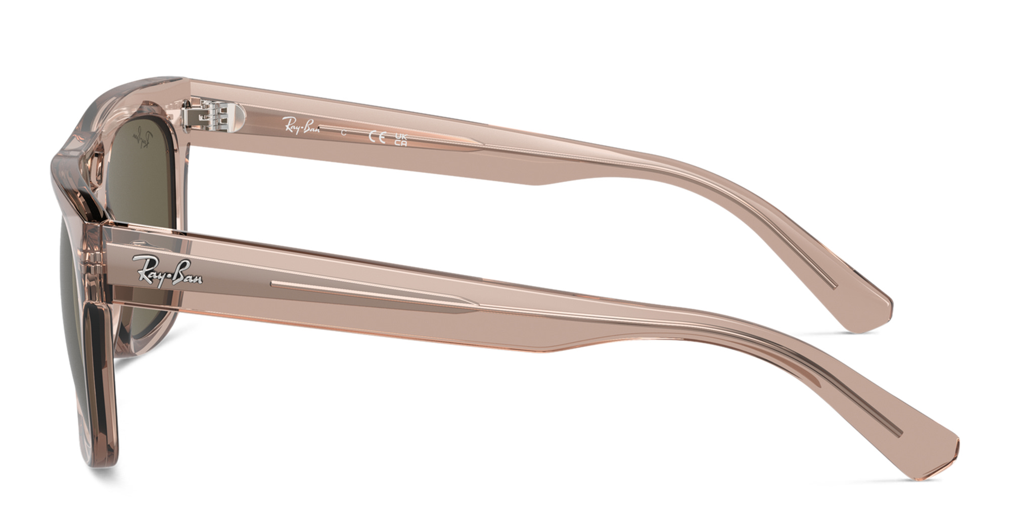 Shop Ray-Ban Phil Unisex Square Sunglasses in Transparent light brown online.