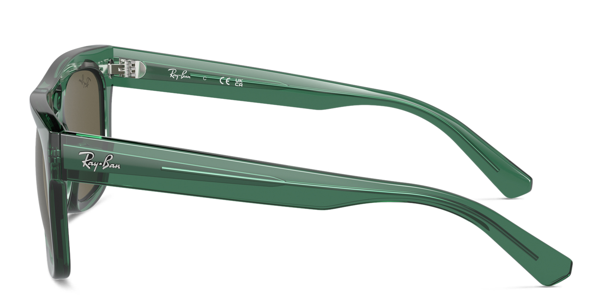 Shop Ray-Ban Phil Unisex Square Sunglasses in Transparent Green online.