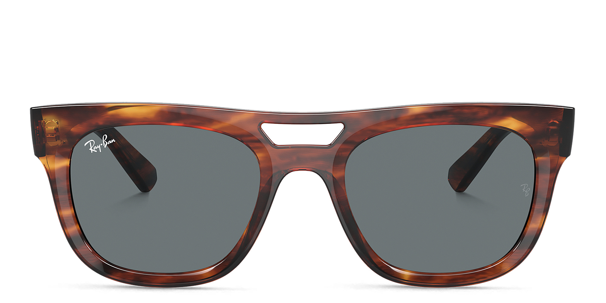 Ray-Ban Phil Unisex Square Sunglasses in Striped Havana – Product Photo 1
