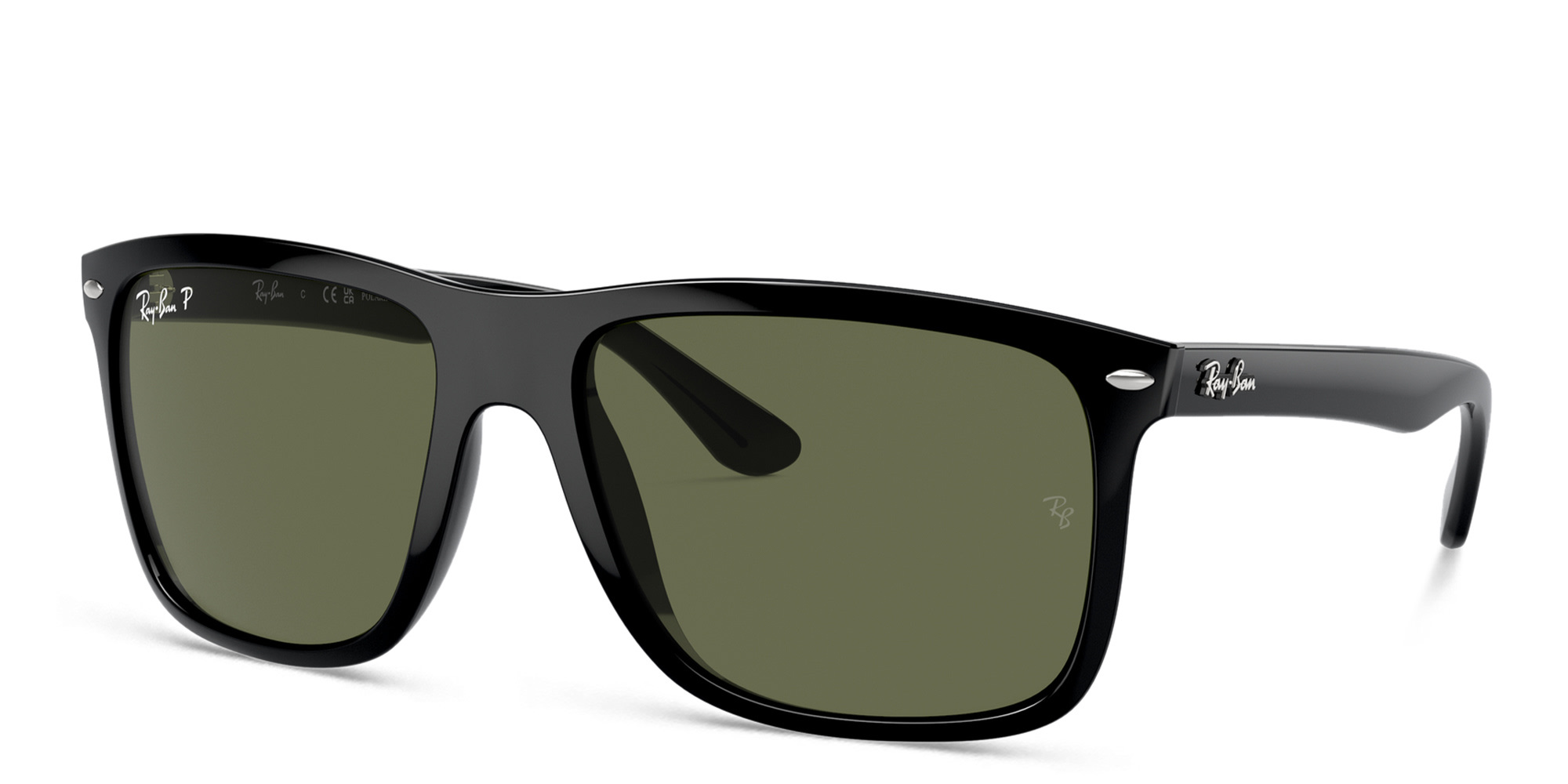 Shop Ray-Ban Boyfriend Two Unisex Square Sunglasses in Black online.