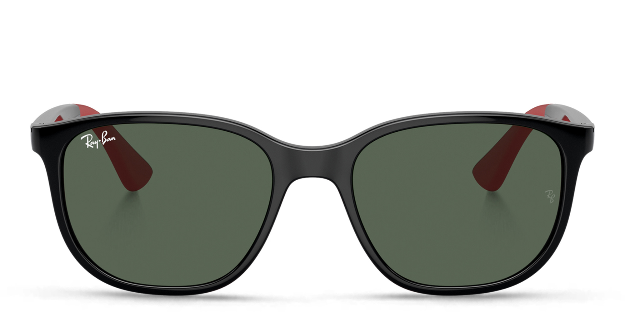 Shop Ray-Ban Junior Kids Square Sunglasses in Black online.