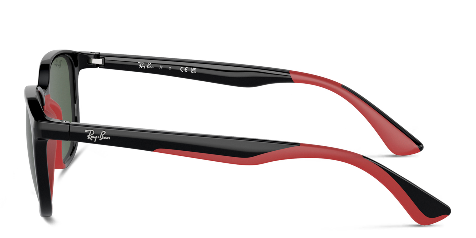 Shop Ray-Ban Junior Kids Square Sunglasses in Black online.