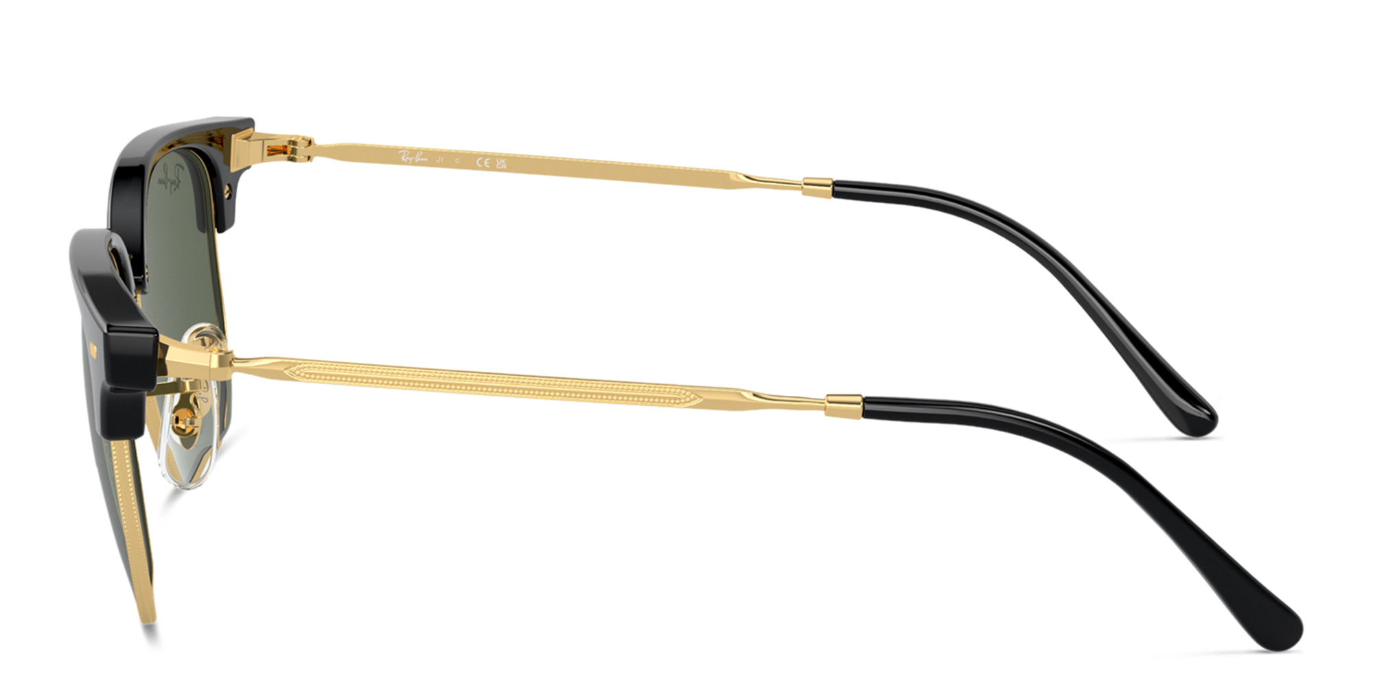 Shop Ray-Ban Junior New Clubmaster Kids Irregular Sunglasses in Black online.