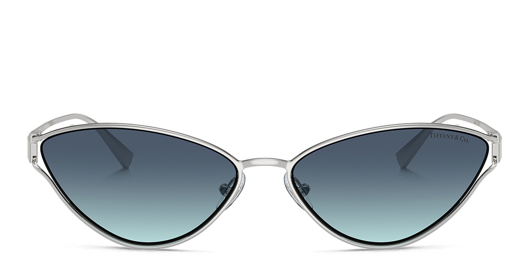 TIFFANY T Motif Cat-Eye Sunglasses in Silver – Product Photo 1