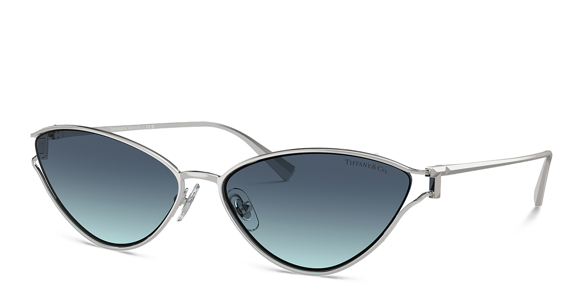TIFFANY T Motif Cat-Eye Sunglasses in Silver – Product Photo 2