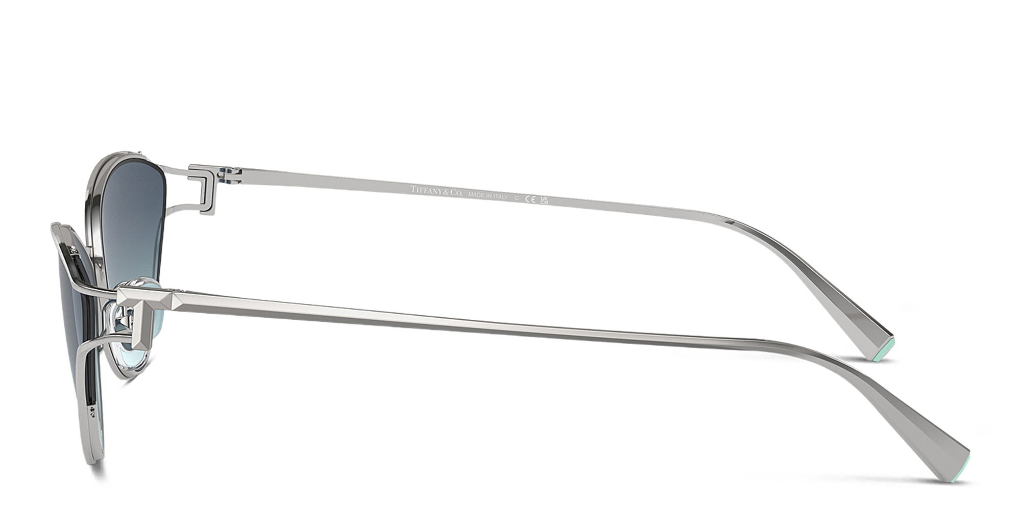 TIFFANY T Motif Cat-Eye Sunglasses in Silver – Product Photo 3