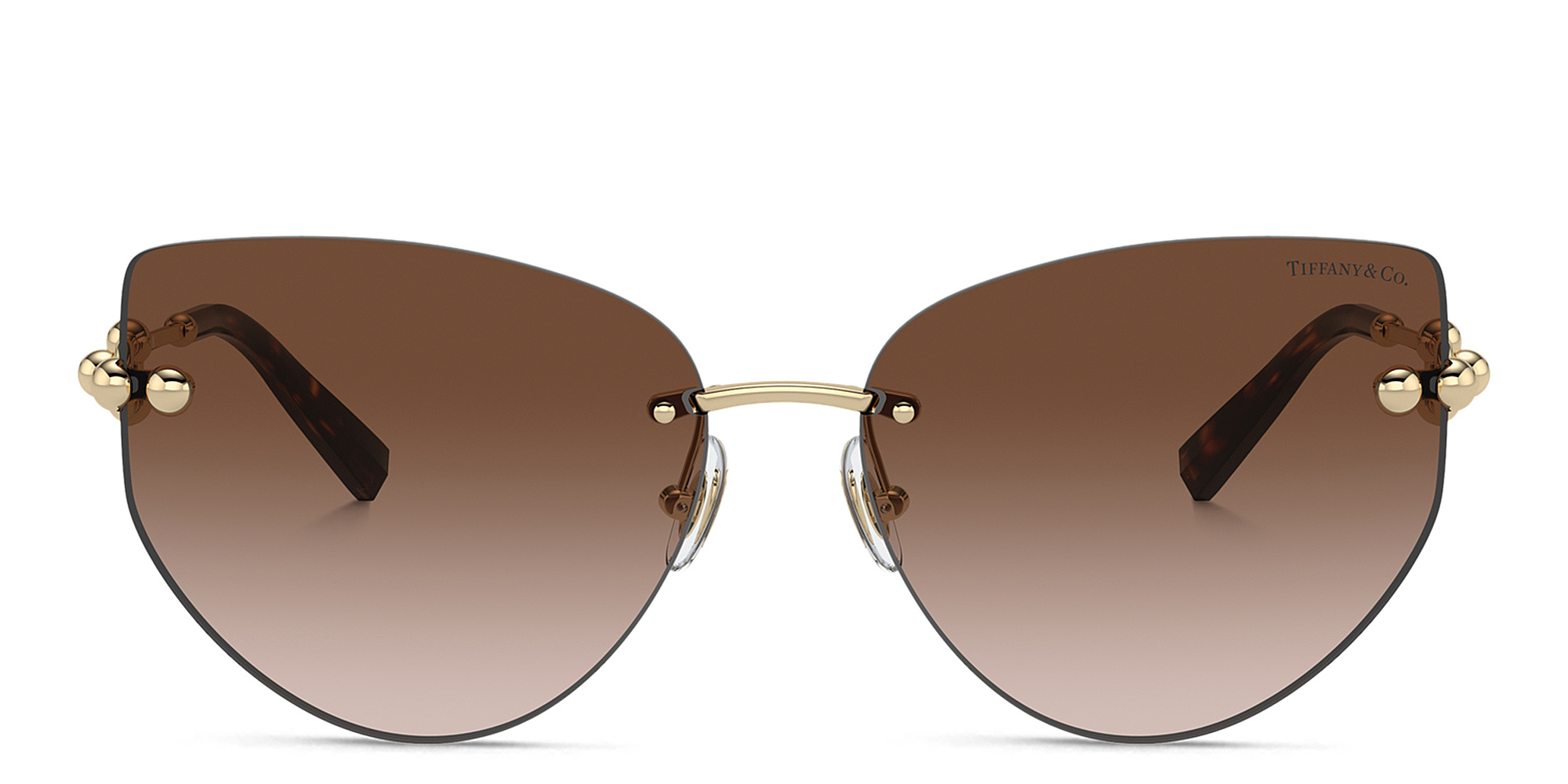TIFFANY Tiffany HardWear Wide Rimless Butterfly Sunglasses in Pale Gold – Product Photo 1