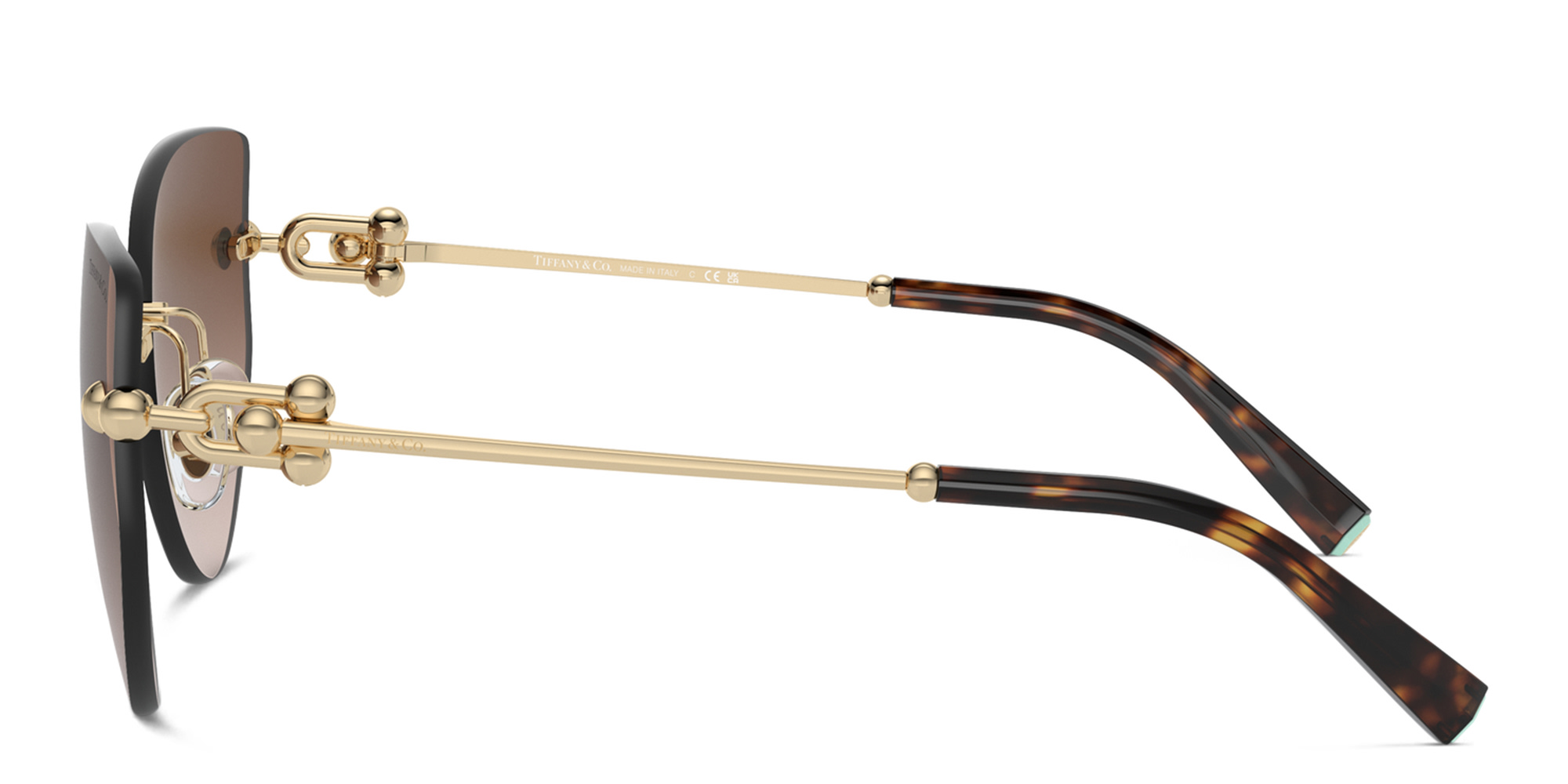 TIFFANY Tiffany HardWear Wide Rimless Butterfly Sunglasses in Pale Gold – Product Photo 3