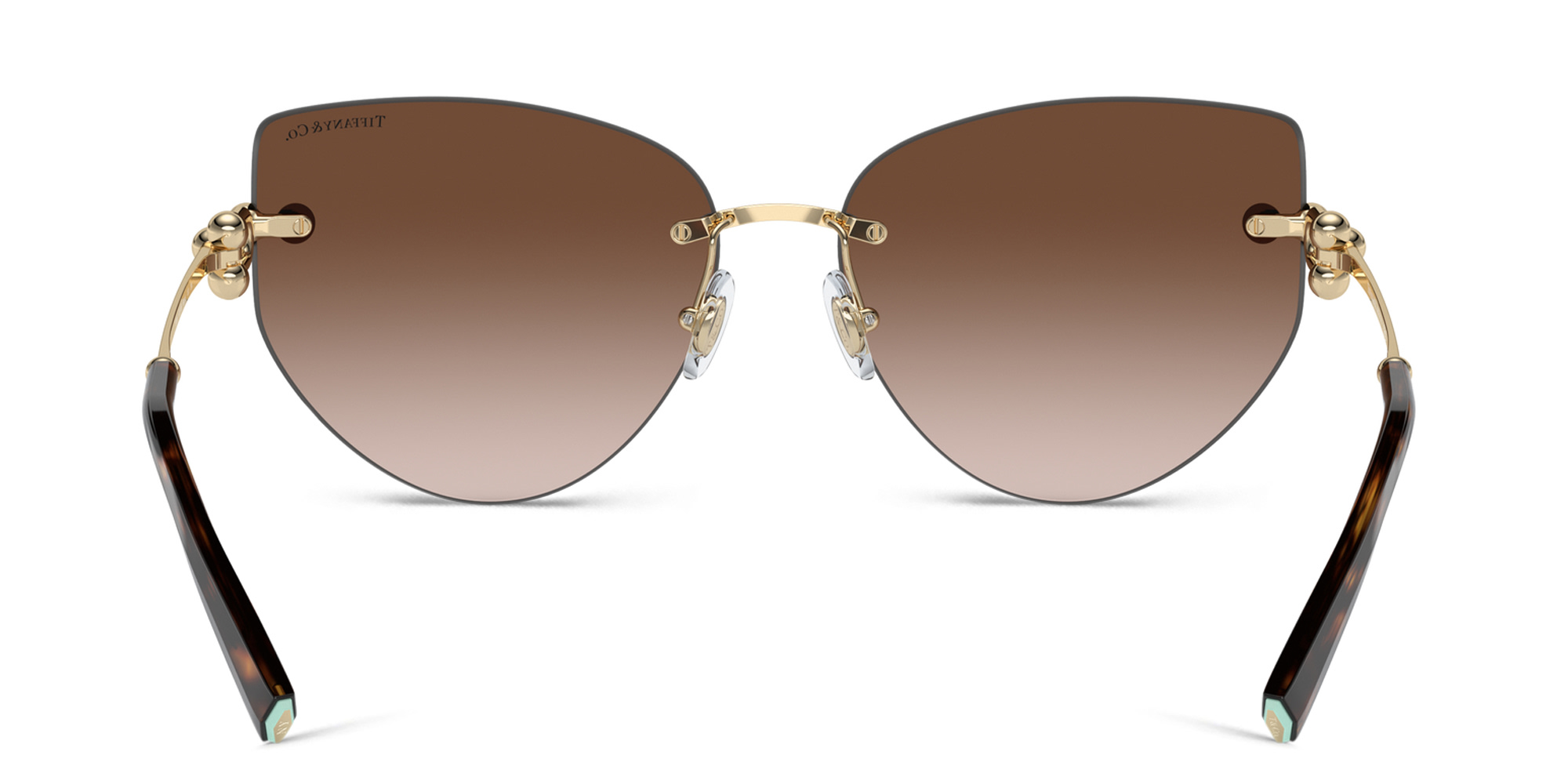 TIFFANY Tiffany HardWear Wide Rimless Butterfly Sunglasses in Pale Gold – Product Photo 4