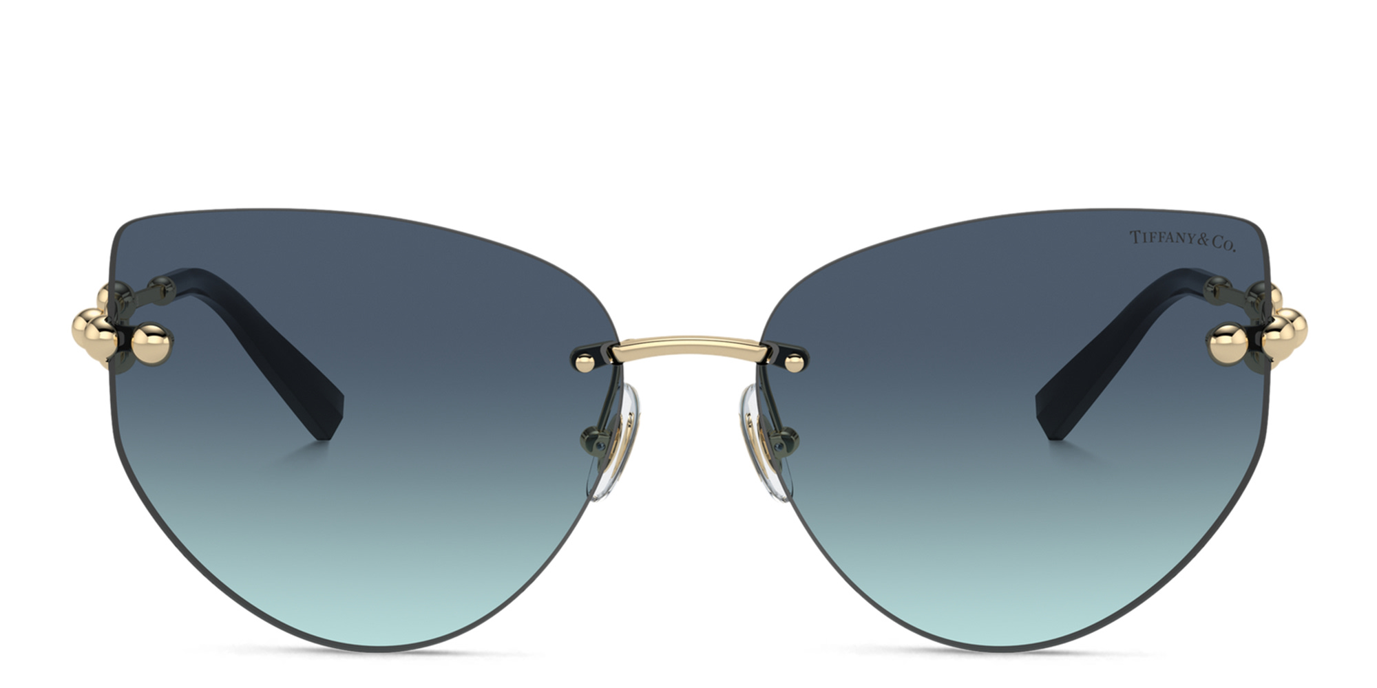 TIFFANY Tiffany HardWear Wide Rimless Butterfly Sunglasses in Pale Gold – Product Photo 1