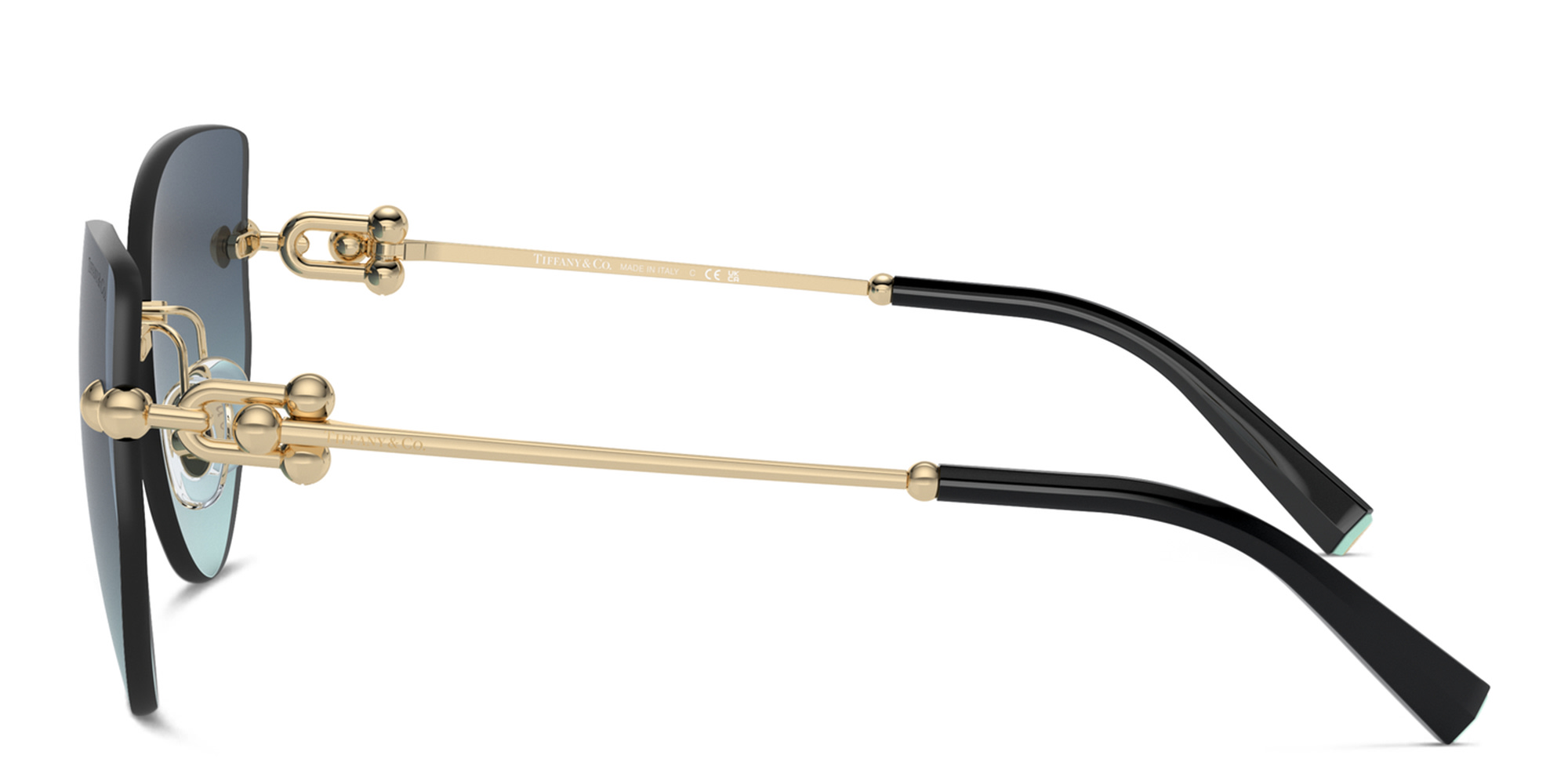 TIFFANY Tiffany HardWear Wide Rimless Butterfly Sunglasses in Pale Gold – Product Photo 3