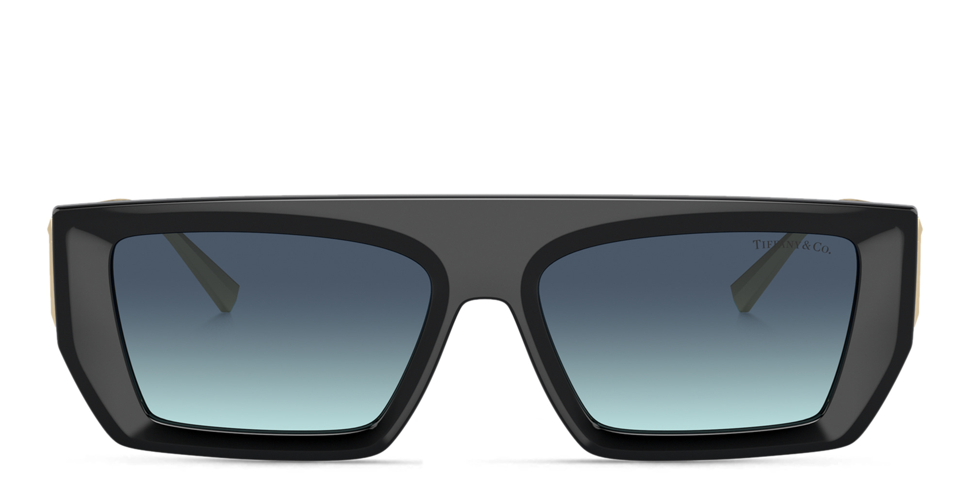 Shop TIFFANY Rectangle Sunglasses in Black online.