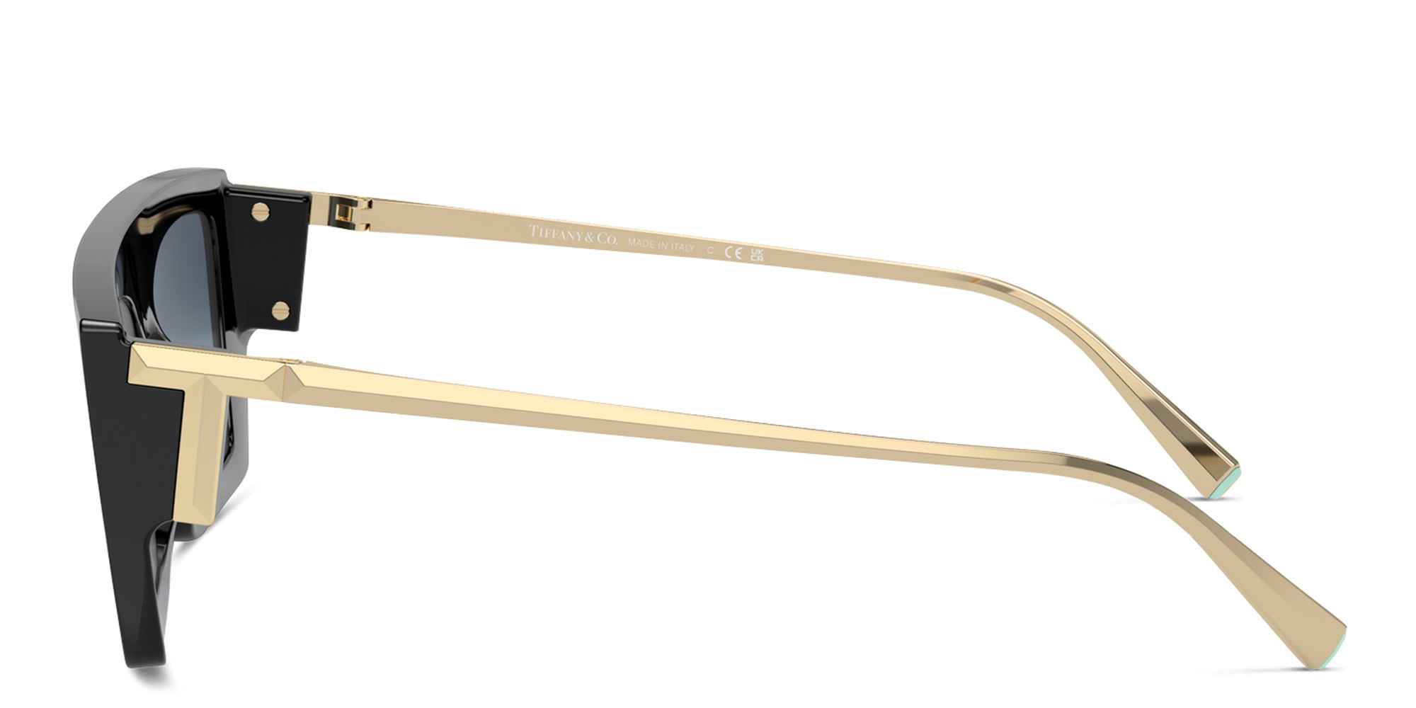 Shop TIFFANY Rectangle Sunglasses in Black online.