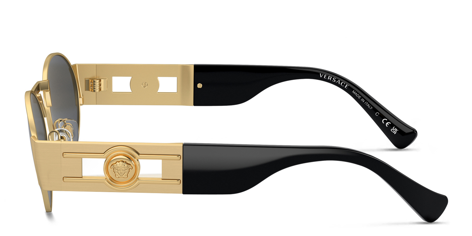 VERSACE Medusa Unisex Oval Sunglasses in Gold – Product Photo 3