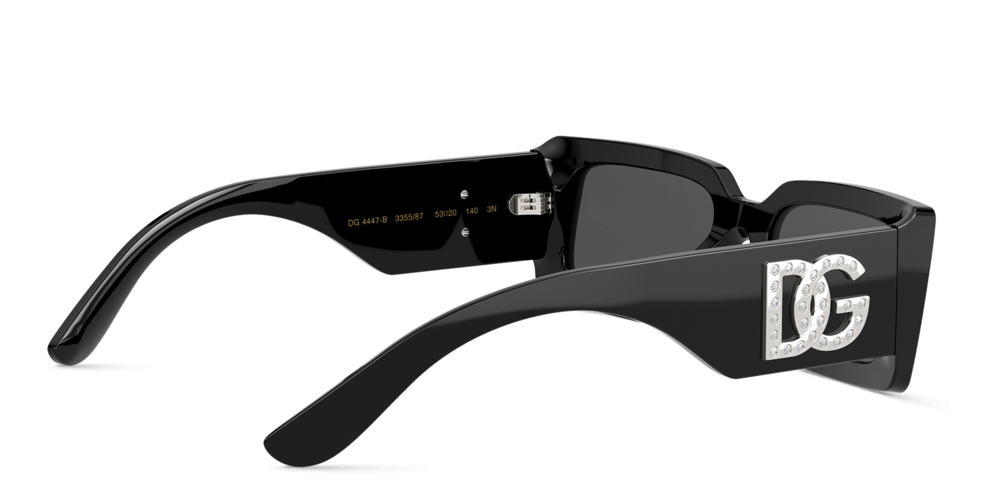 Shop Dolce & Gabbana Rectangle Sunglasses in Black online.
