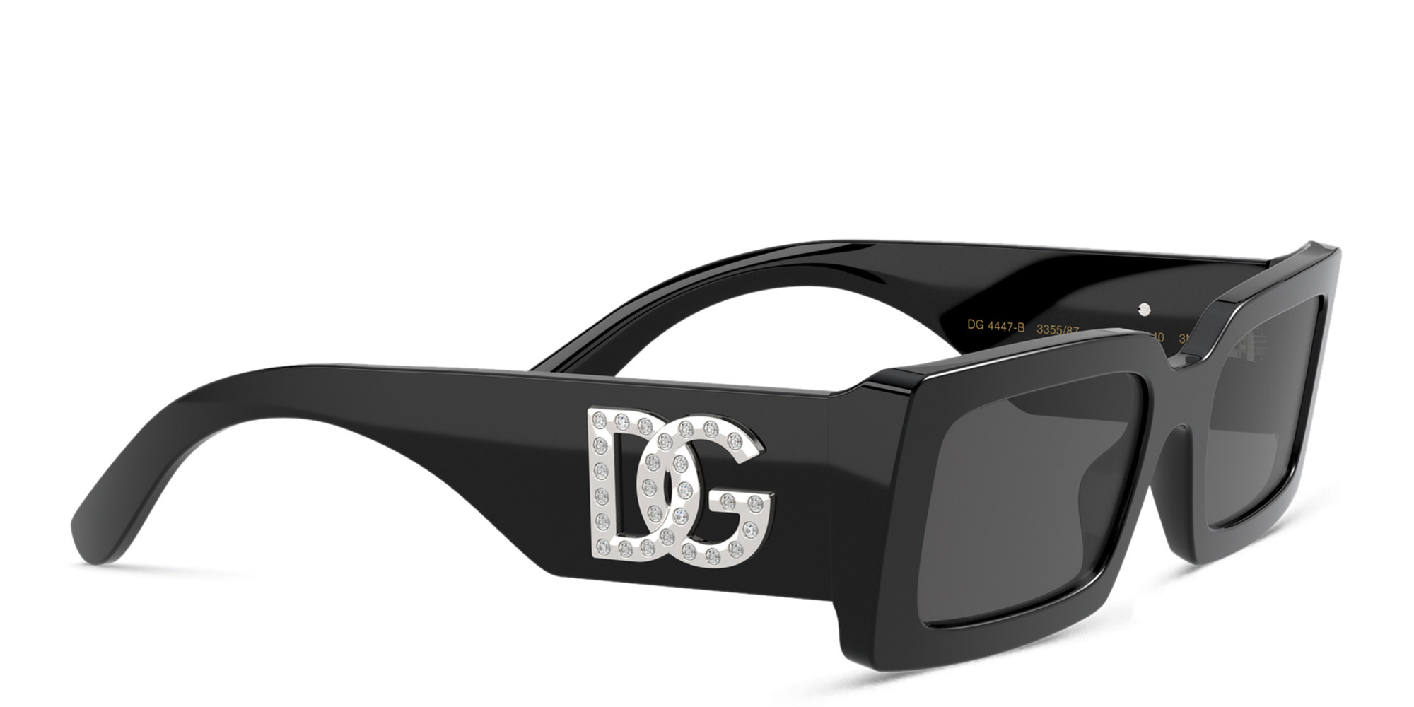Shop Dolce & Gabbana Rectangle Sunglasses in Black online.