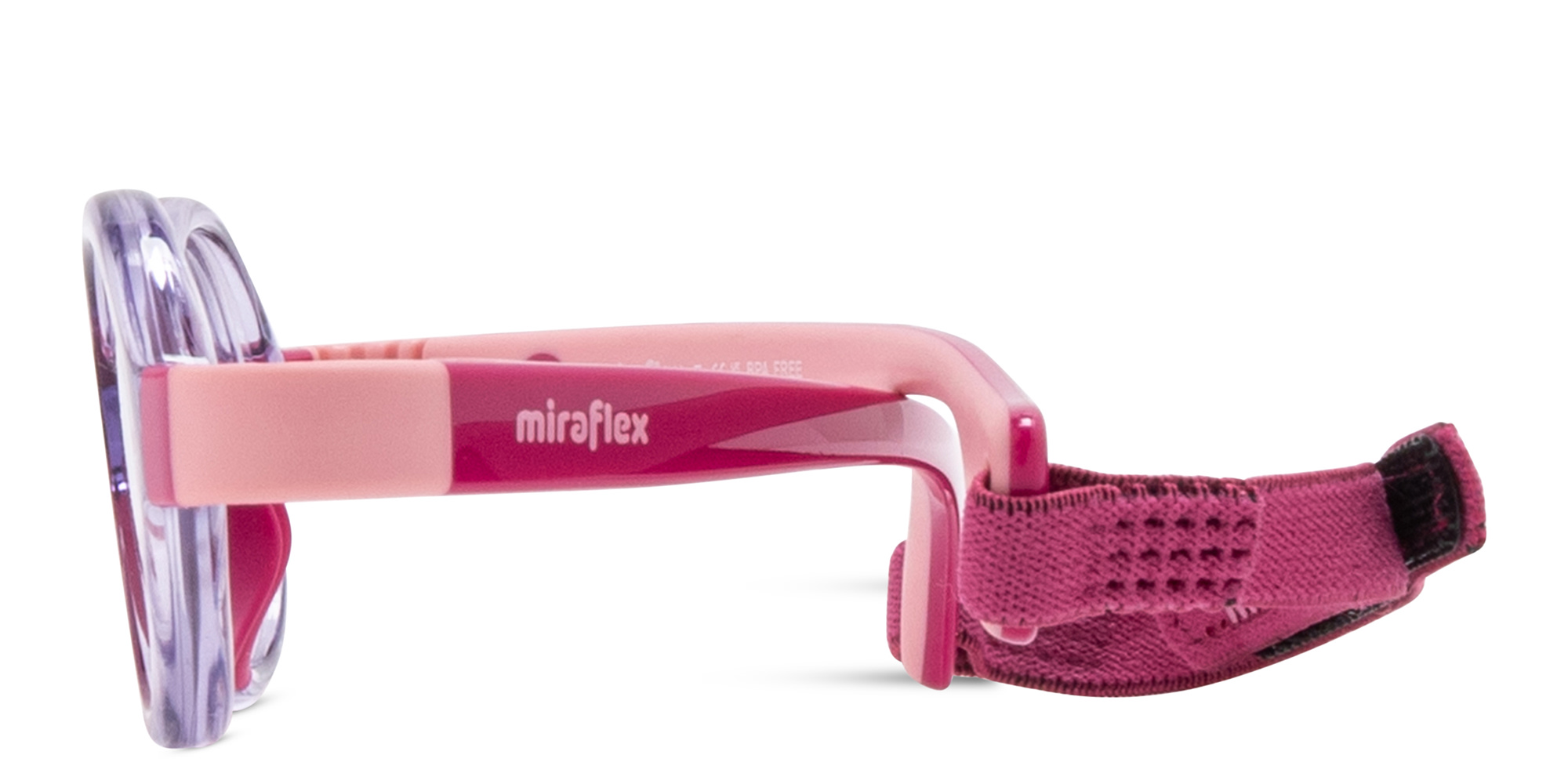 Mira Flex Flexible & Safe Kids Oval Eyeglasses in Translucent Light Lilac Dark Pink – Product Photo 3