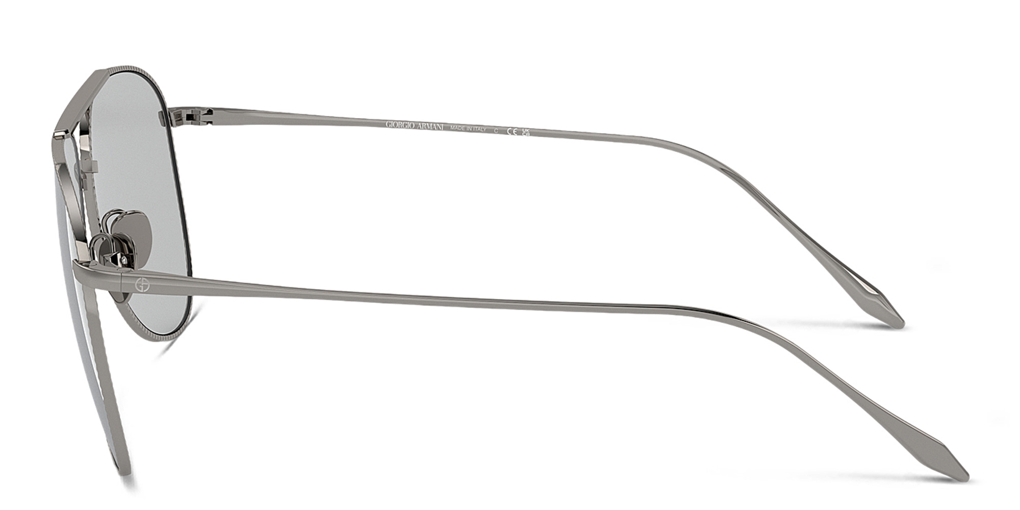 GIORGIO ARMANI Logo Pilot Sunglasses in Gunmetal – Product Photo 3