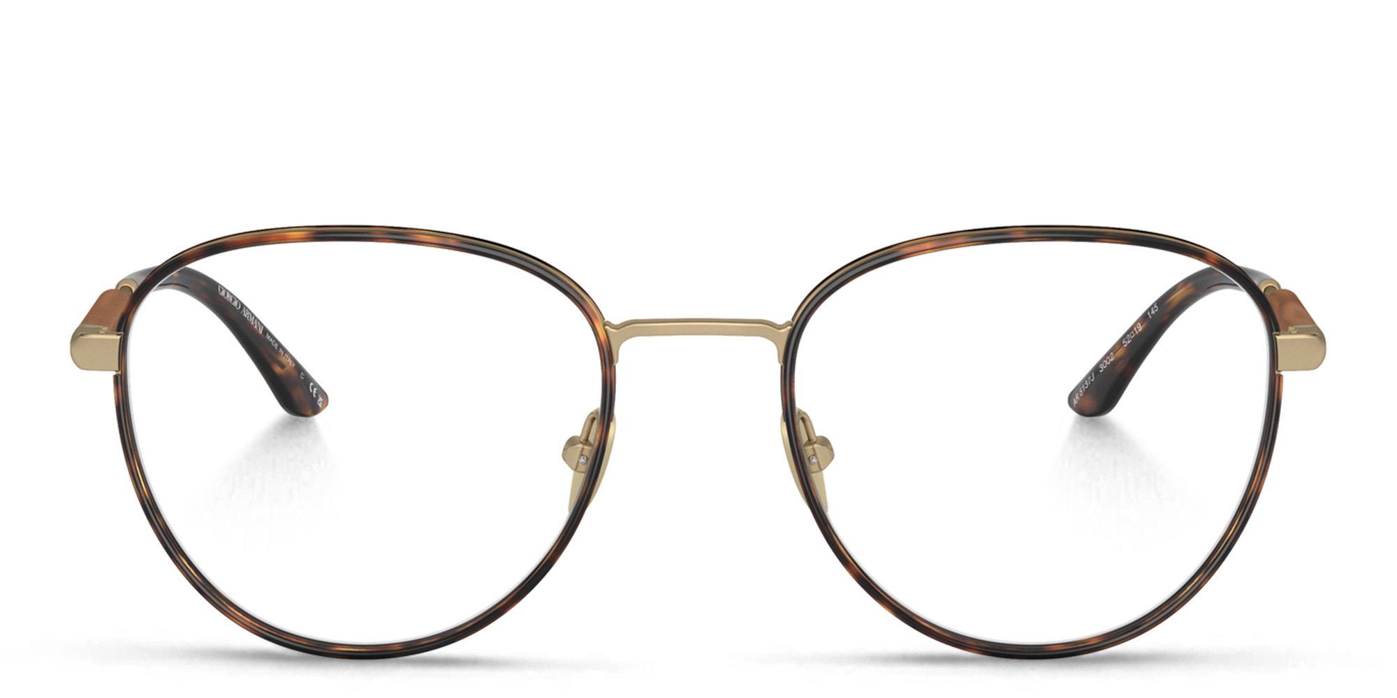 Shop GIORGIO ARMANI Panthos Eyeglasses in Matte Pale Gold online.