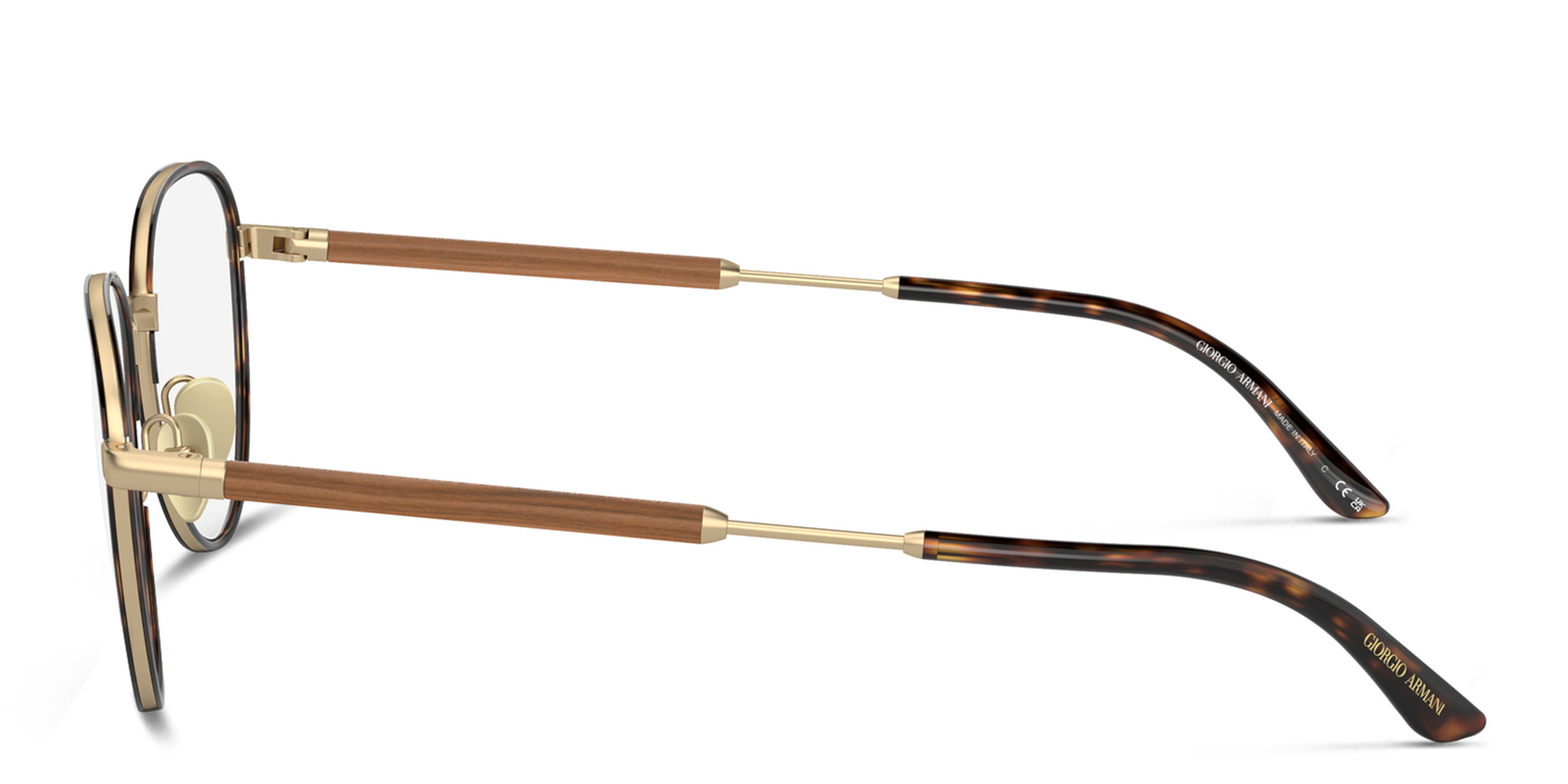 Shop GIORGIO ARMANI Panthos Eyeglasses in Matte Pale Gold online.