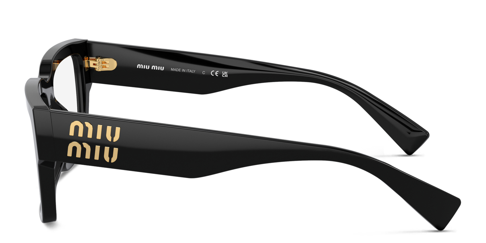 MIU MIU Rectangle Eyeglasses in Black – Product Photo 3