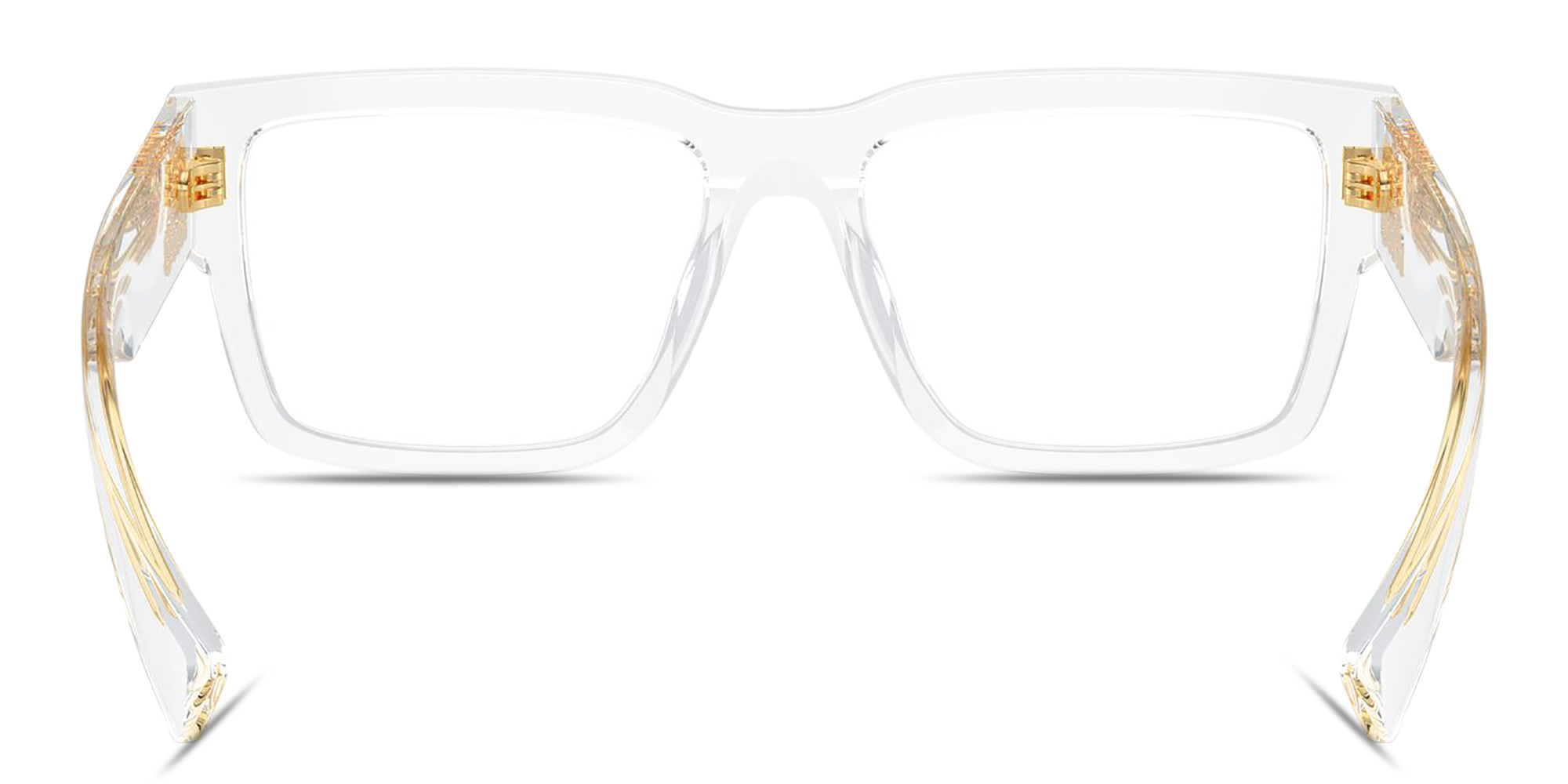 MIU MIU Vertical Logo Rectangle Eyeglasses in Clear – Product Photo 4