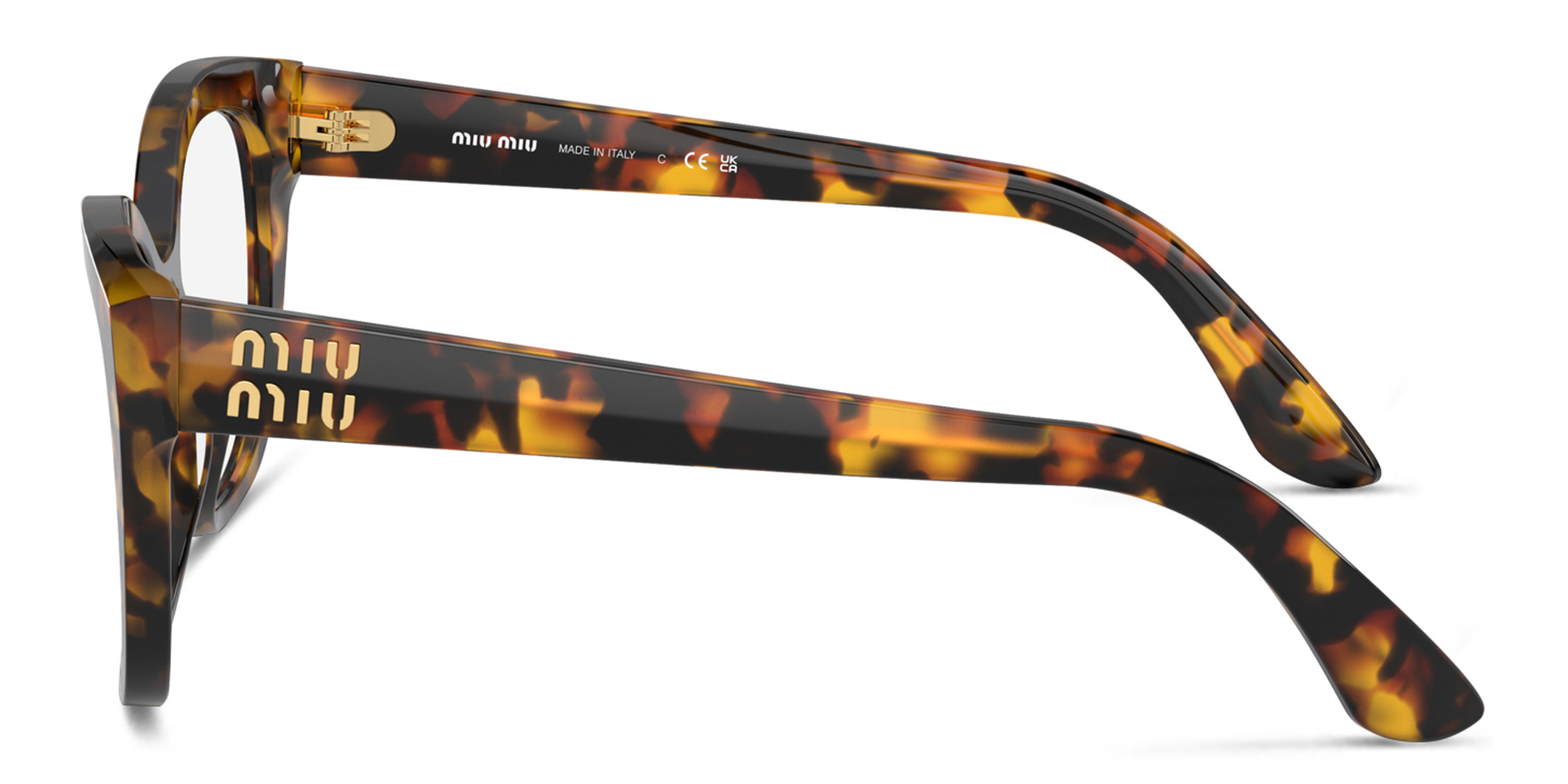 MIU MIU Square Eyeglasses in Honey Havana – Product Photo 3