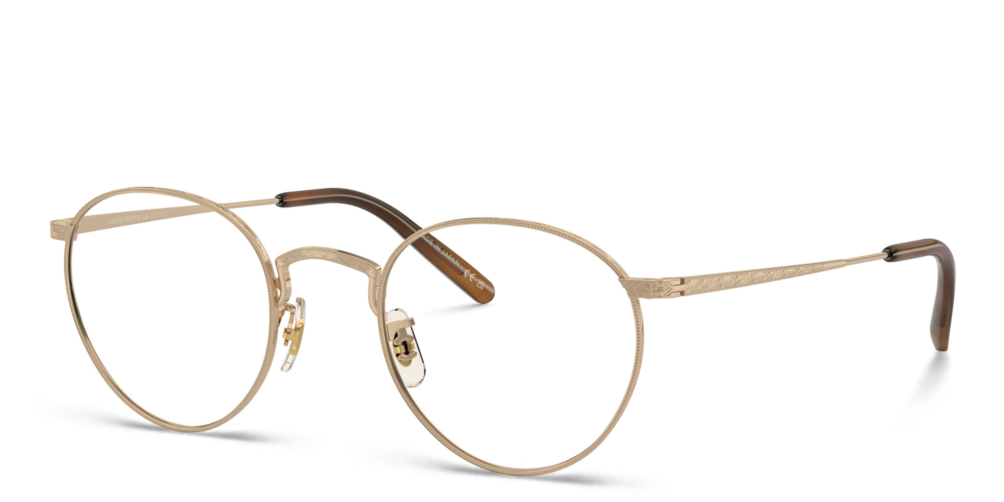 Shop OLIVER PEOPLES Unisex Panthos Eyeglasses in Gold online.