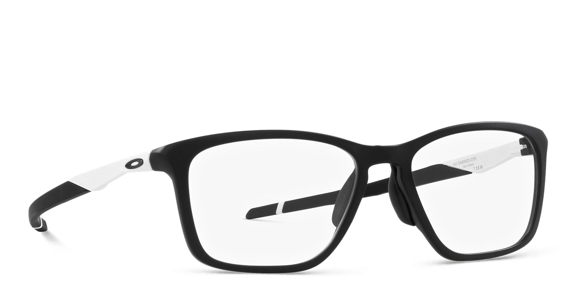 Shop Oakley Wide Rectangle Eyeglasses in Satin Black online.