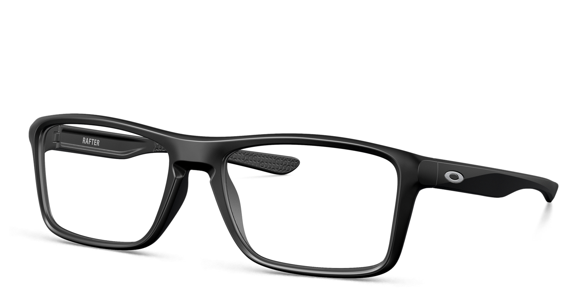 Shop Oakley Wide Rectangle Eyeglasses in Satin Black online.