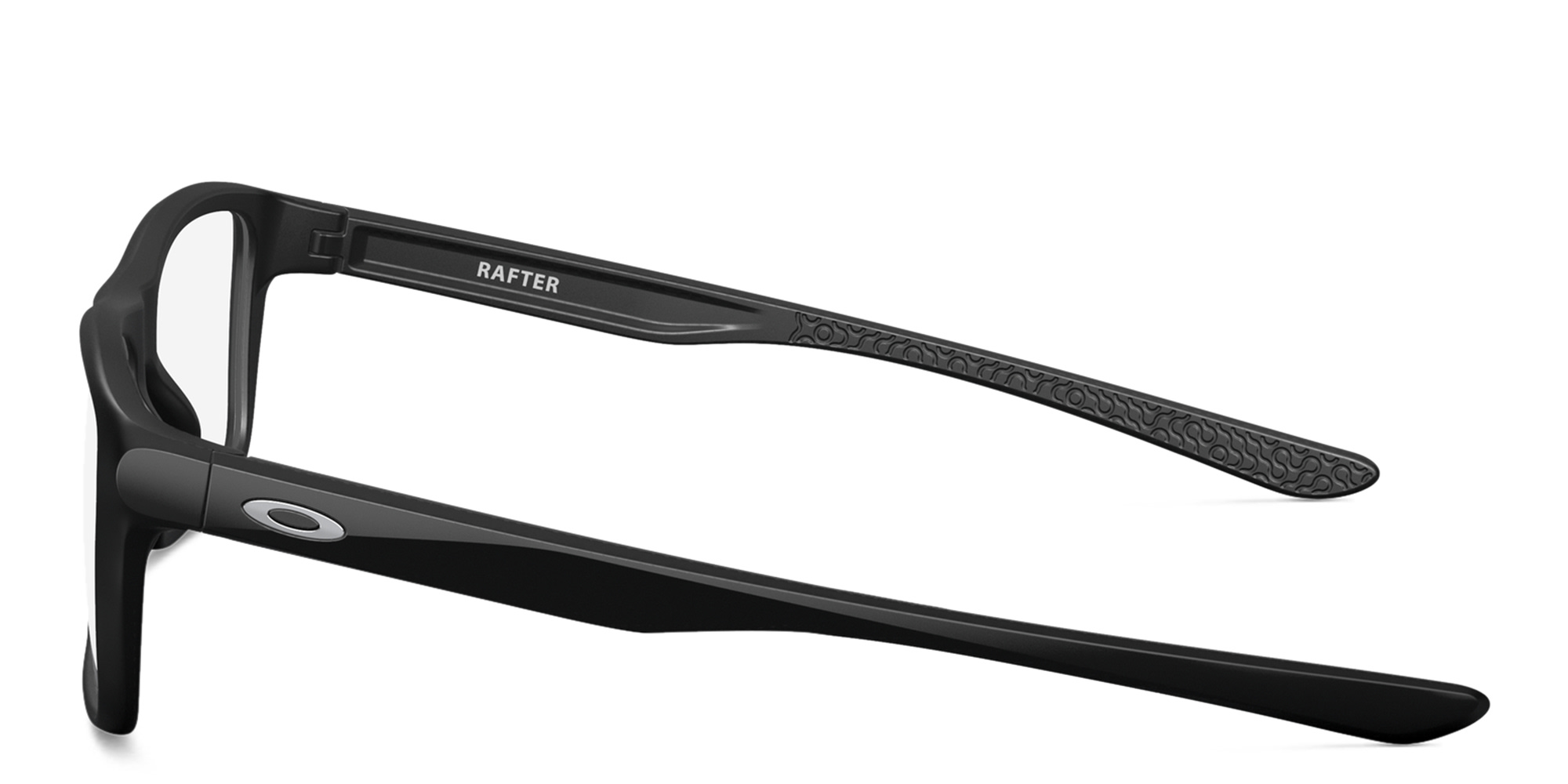 Shop Oakley Wide Rectangle Eyeglasses in Satin Black online.