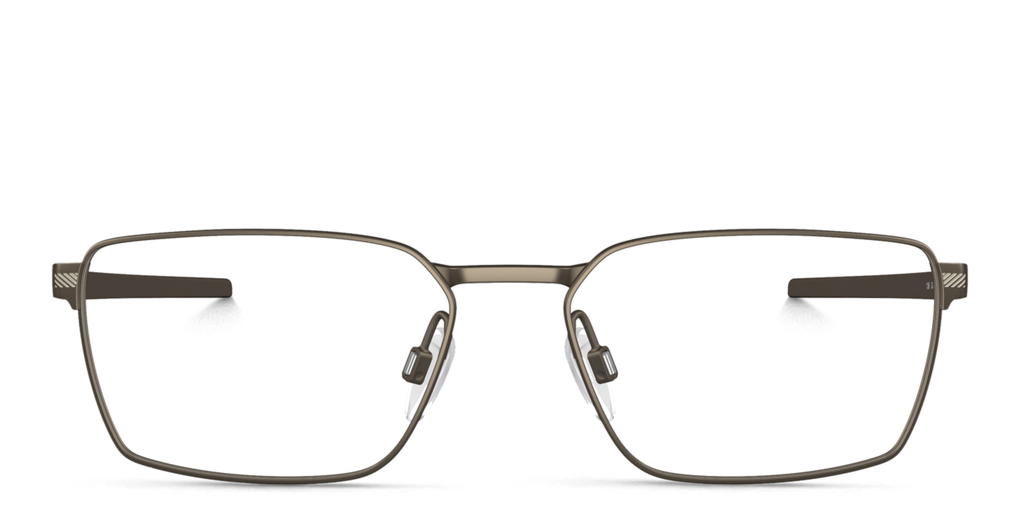 Shop Oakley Wide Rectangle Eyeglasses in Pewter online.