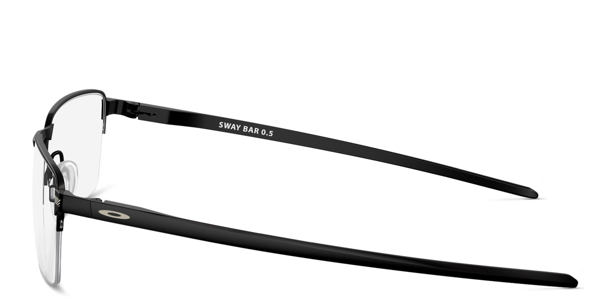 Shop Oakley Half-Rim Wide Rectangle Eyeglasses in Satin Black online.