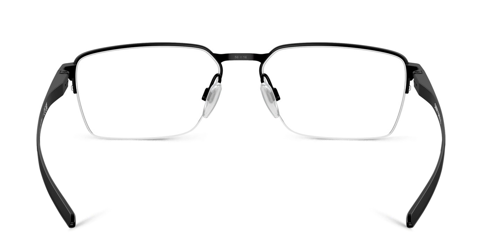 Shop Oakley Half-Rim Wide Rectangle Eyeglasses in Satin Black online.