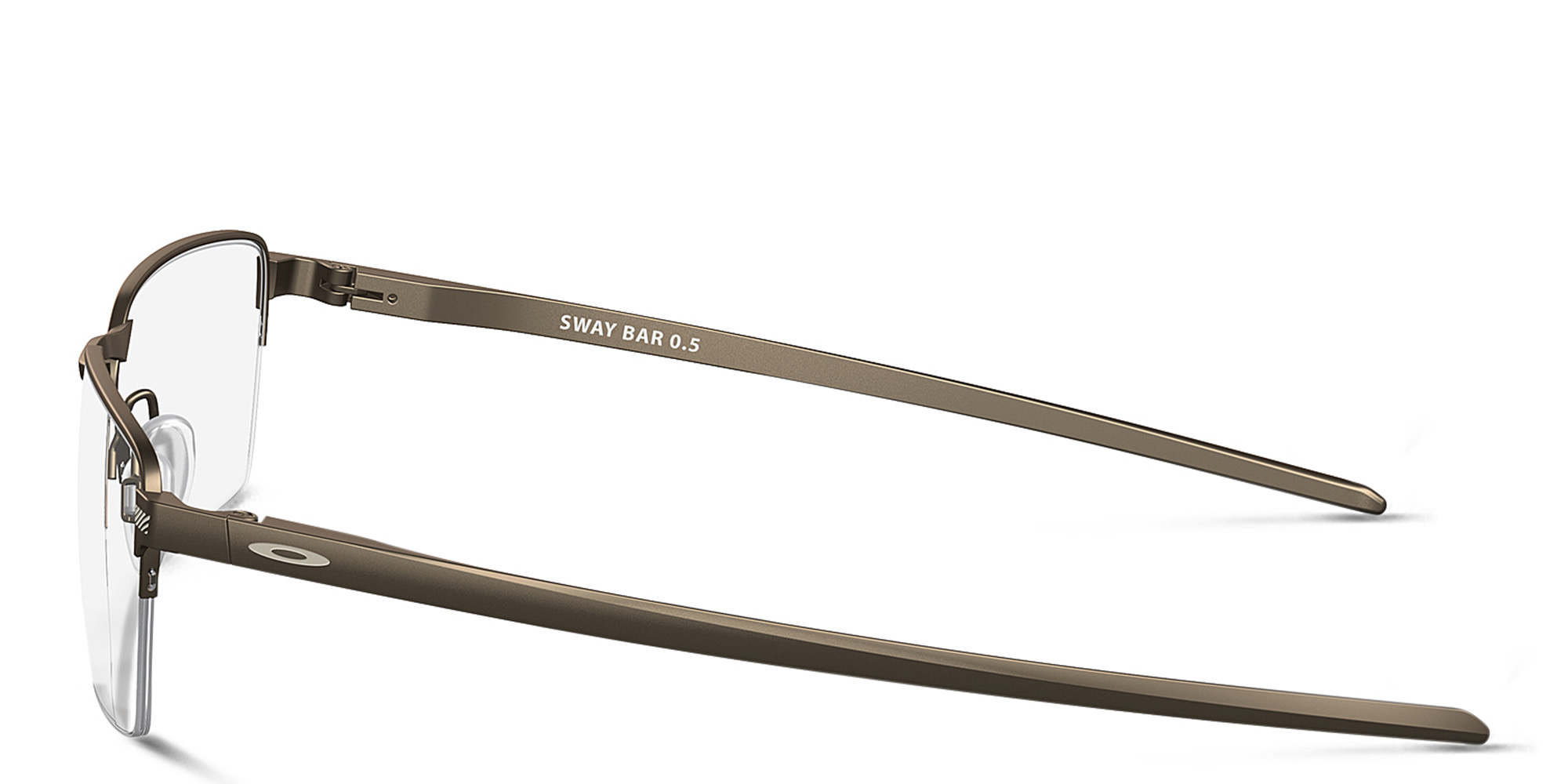 Oakley Half-Rim Rectangle Eyeglasses in Pewter – Product Photo 3