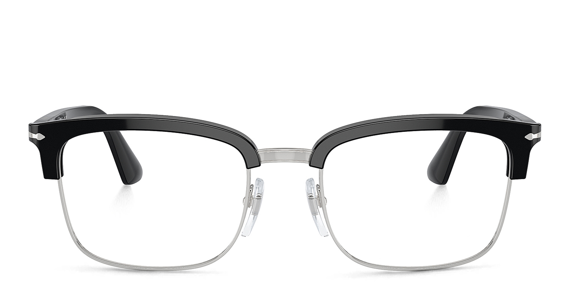 Shop PERSOL Unisex Rectangle Eyeglasses in Black online.