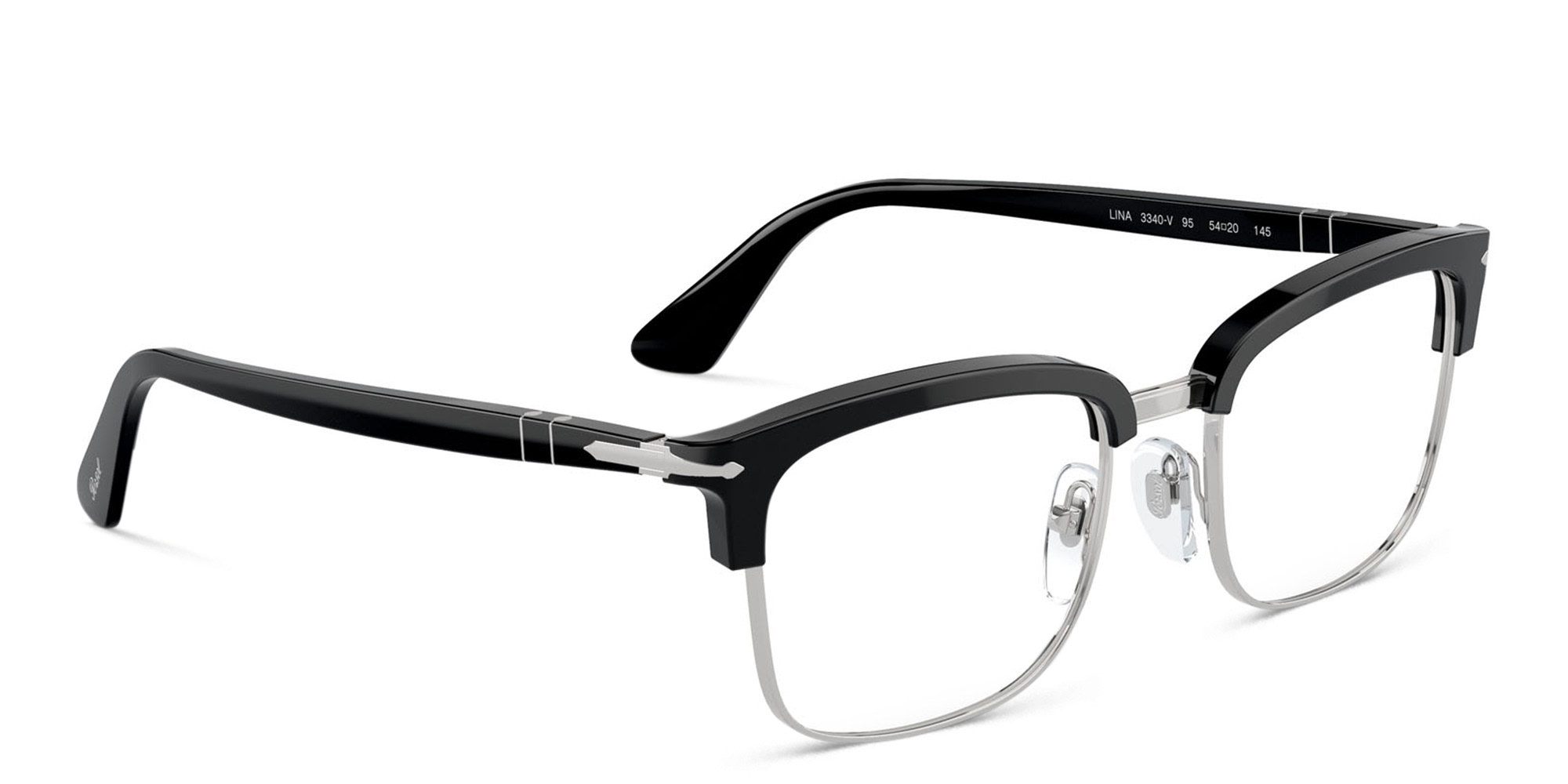 Shop PERSOL Unisex Rectangle Eyeglasses in Black online.