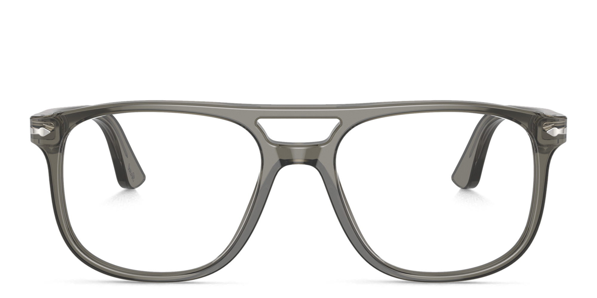 Shop PERSOL Unisex Pilot Eyeglasses in Grey online.