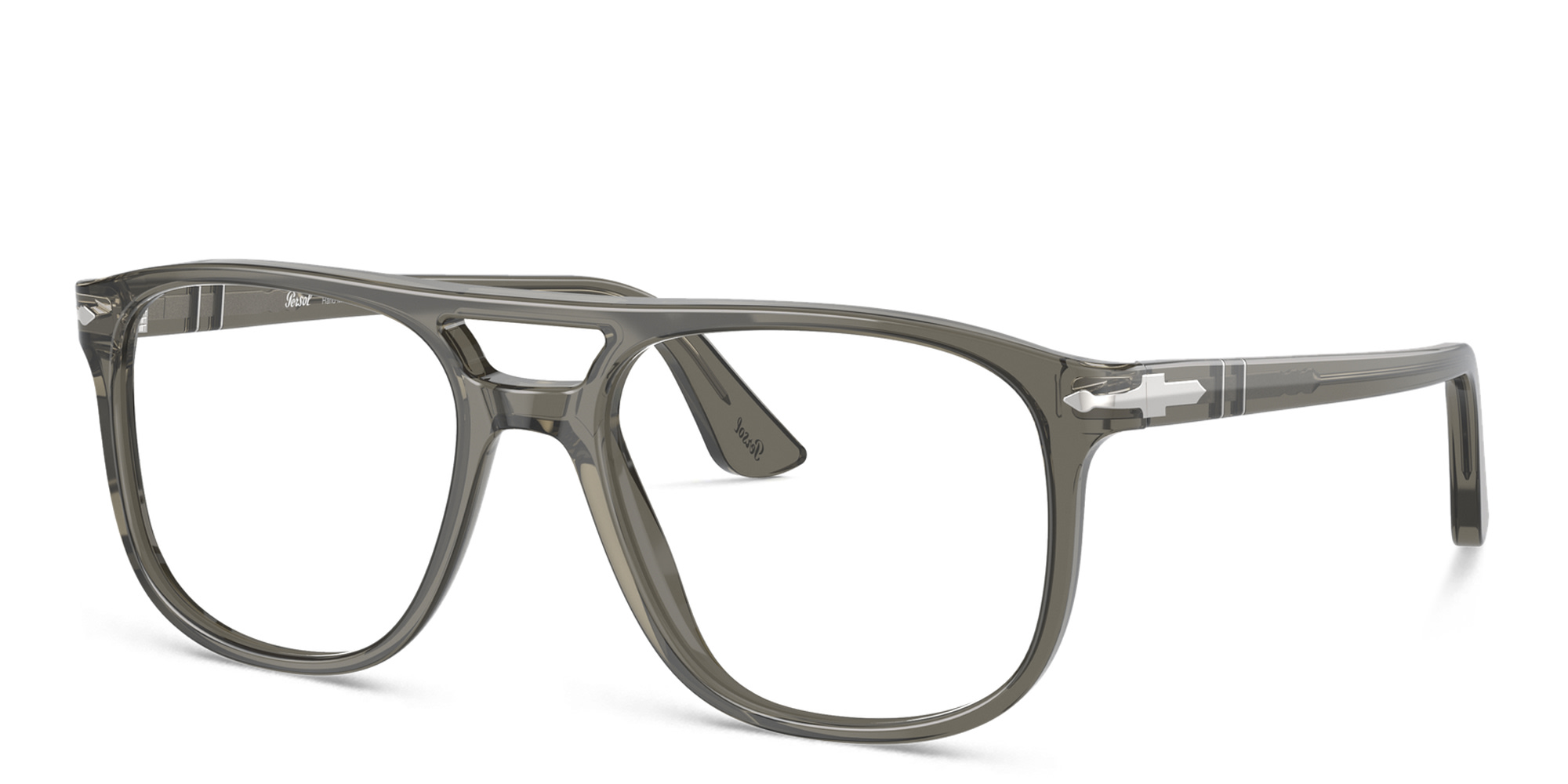Shop PERSOL Unisex Pilot Eyeglasses in Grey online.