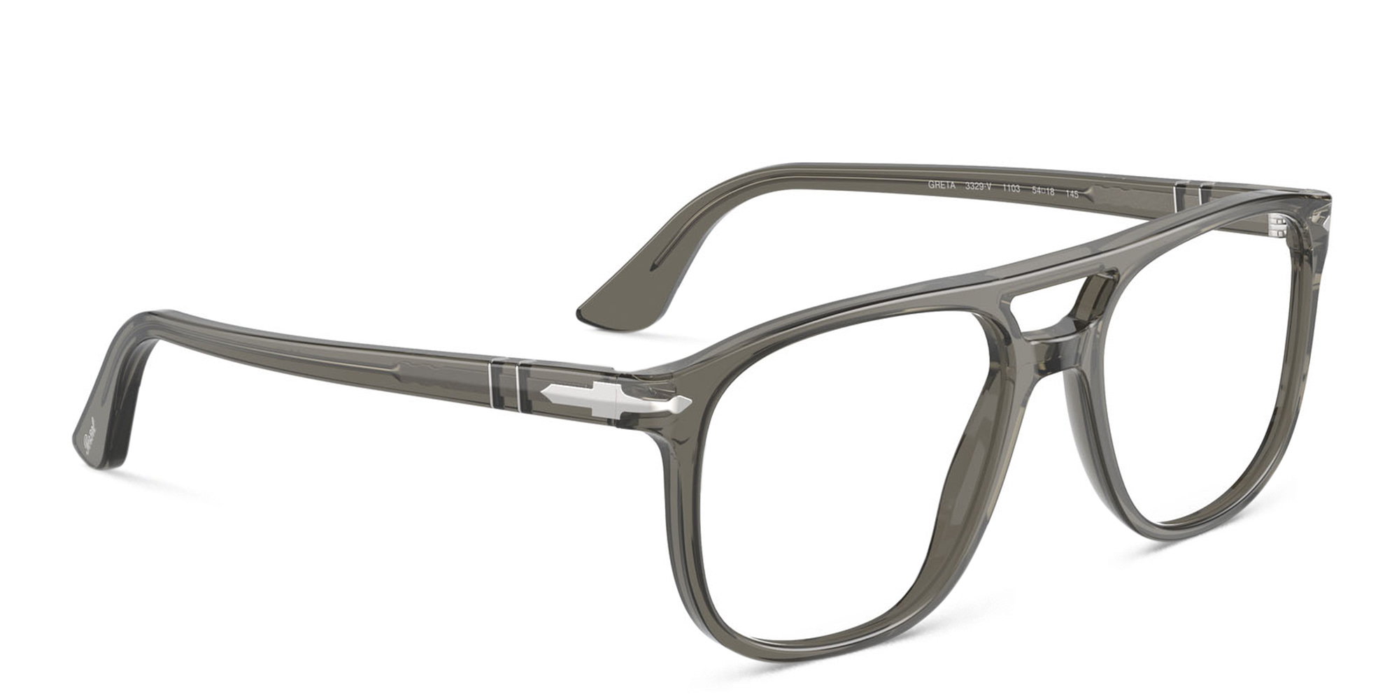 Shop PERSOL Unisex Pilot Eyeglasses in Grey online.