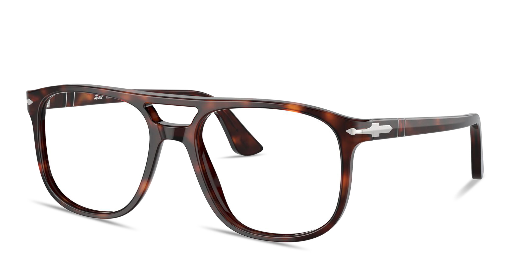 Shop PERSOL Greta Unisex Aviator Eyeglasses in Havana online.