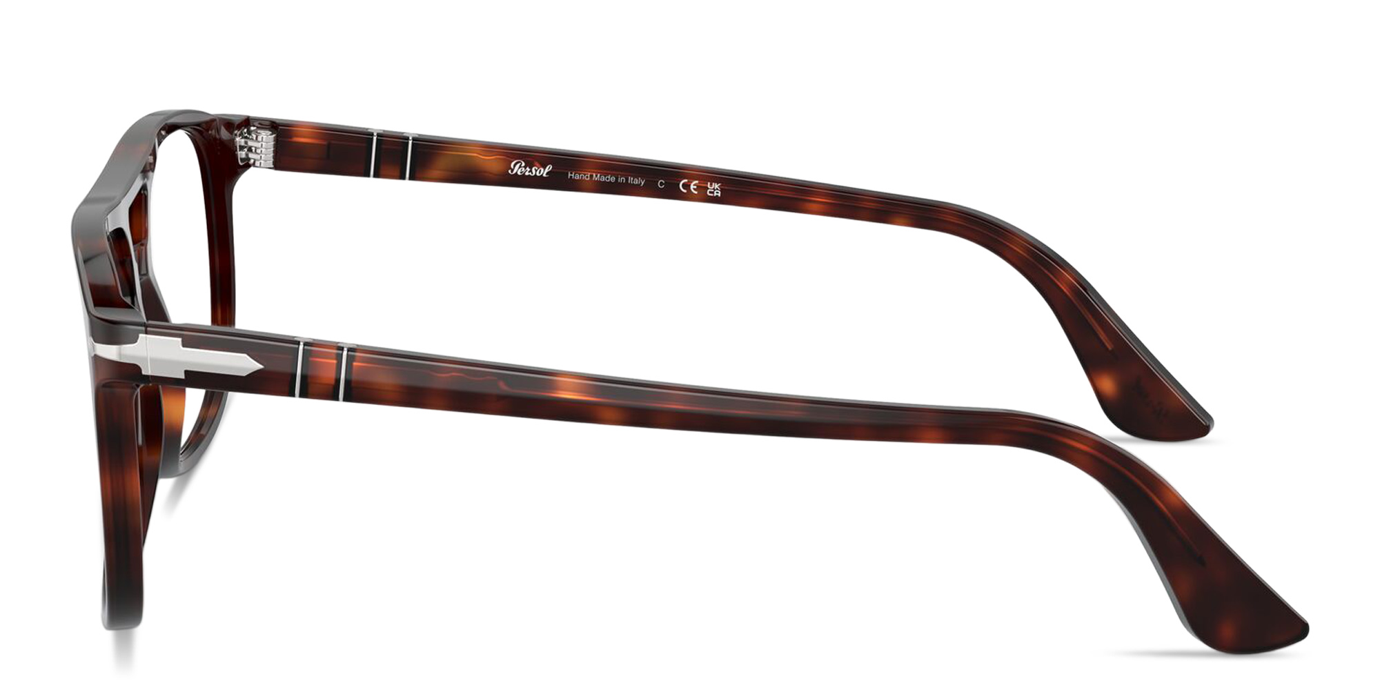 Shop PERSOL Greta Unisex Aviator Eyeglasses in Havana online.