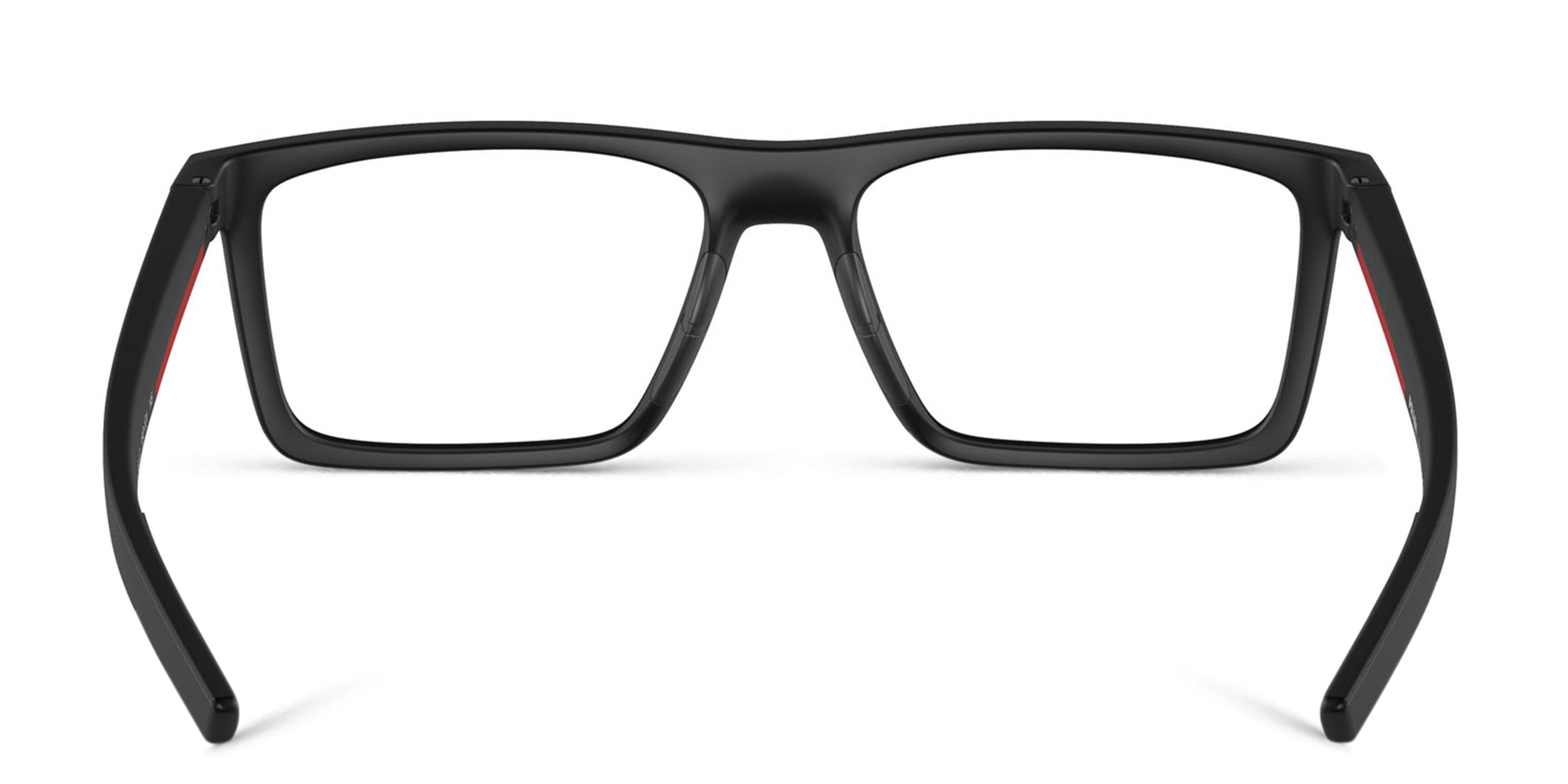 Shop Prada Linea Rossa Wide Rectangle Eyeglasses in Matte Black online.