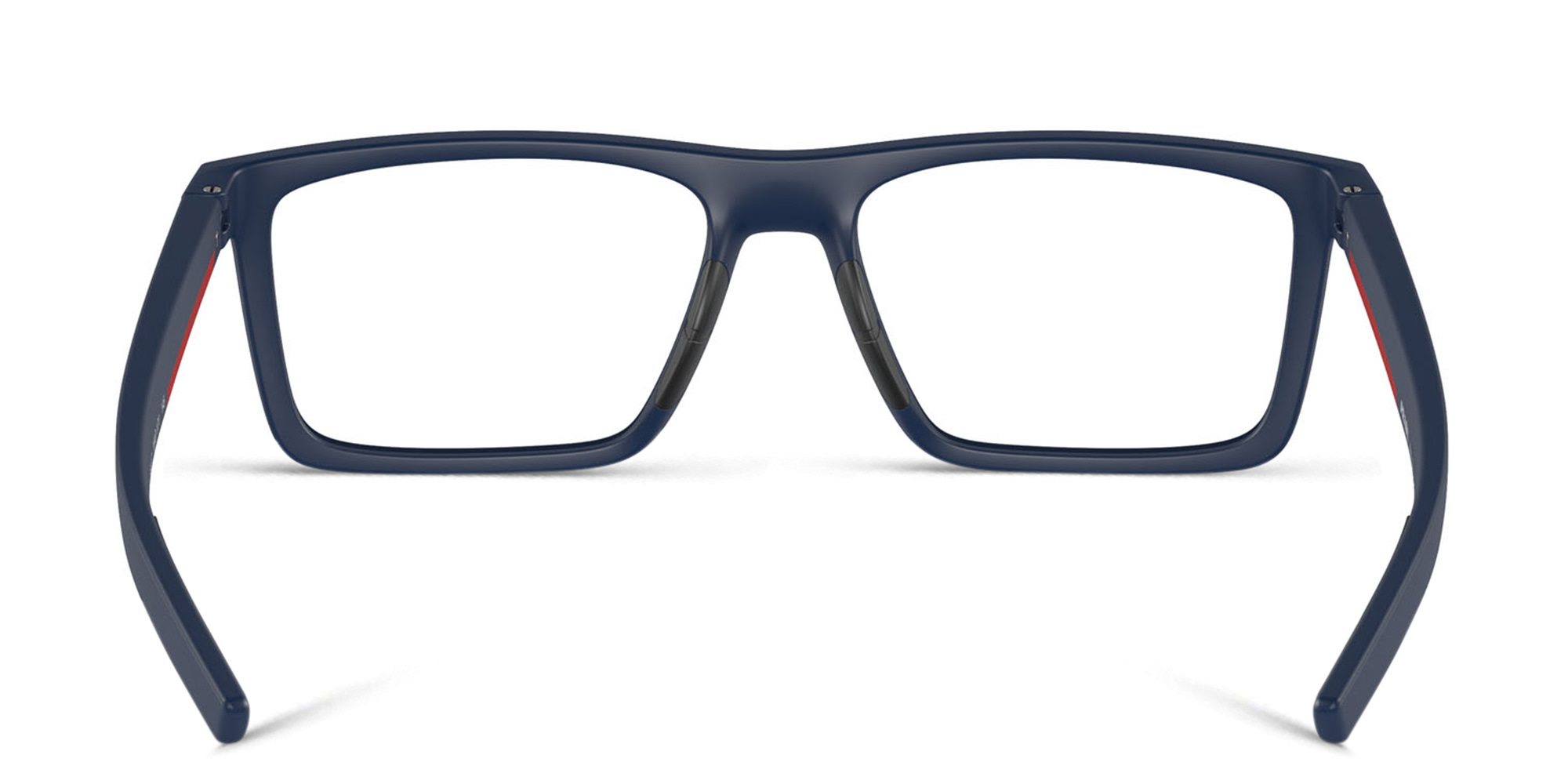 Shop Prada Linea Rossa Wide Rectangle Eyeglasses in Matte Blue online.