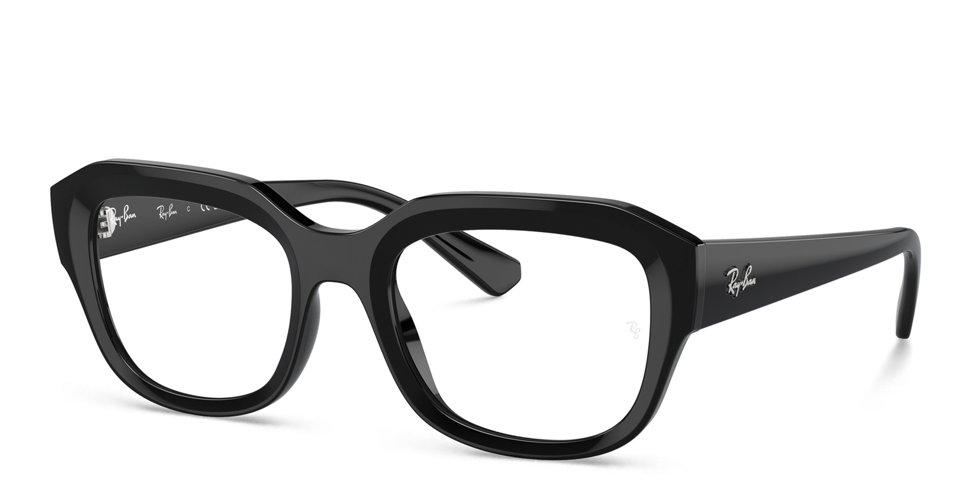 Shop Ray-Ban Unisex Square Eyeglasses in Black online.